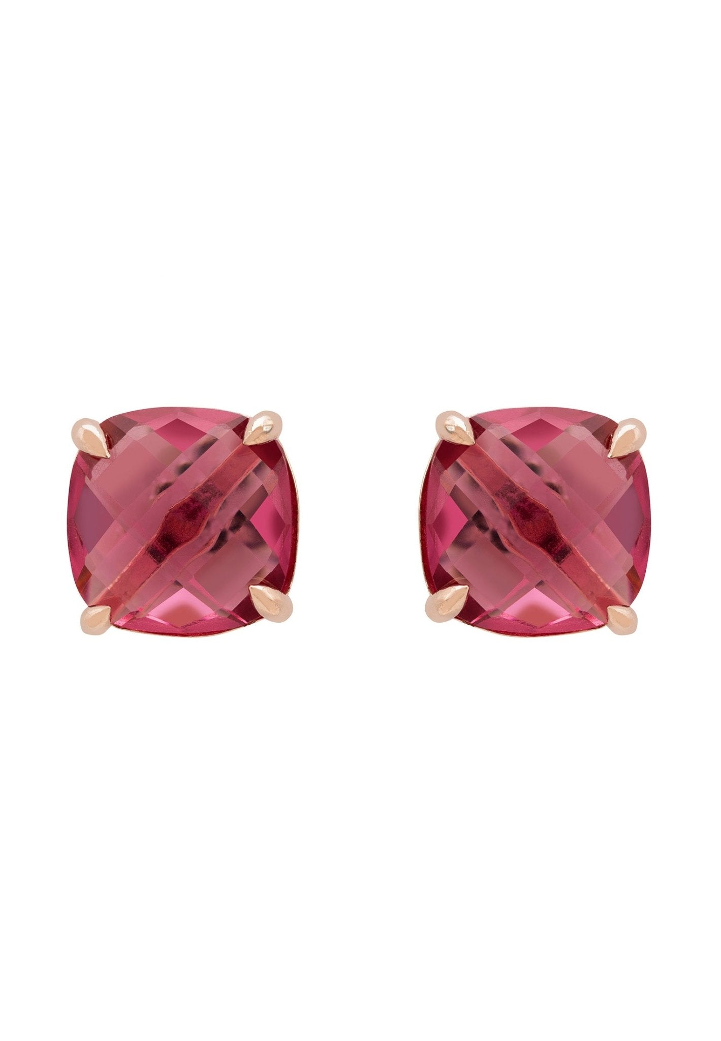 Pink tourmaline on sale earrings studs