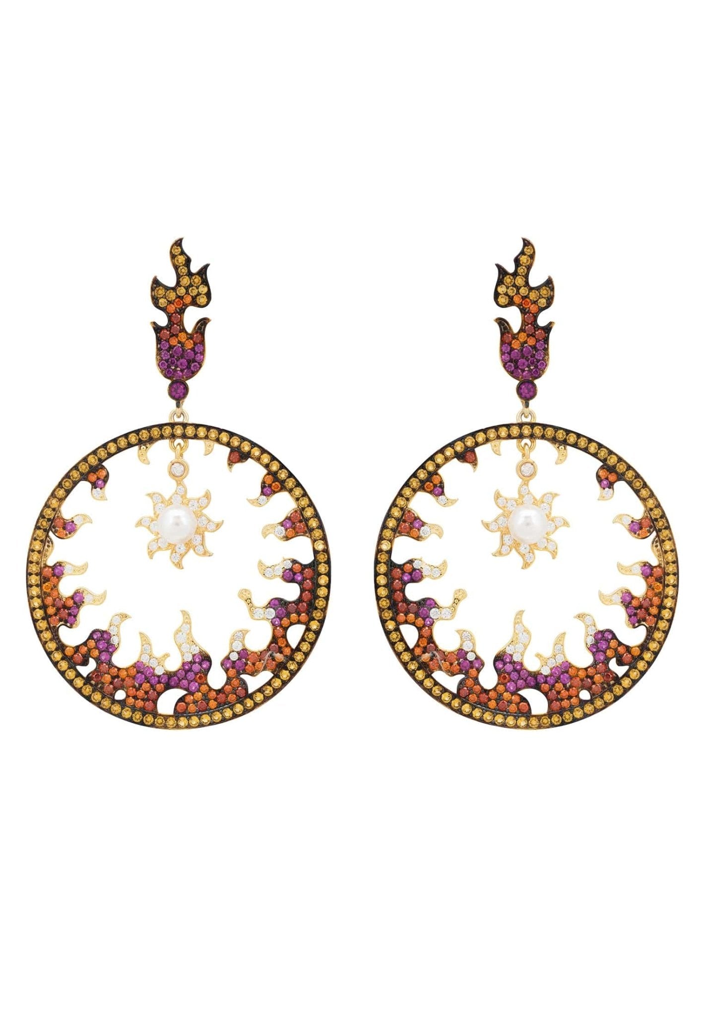 Helios Earrings Flame Gold