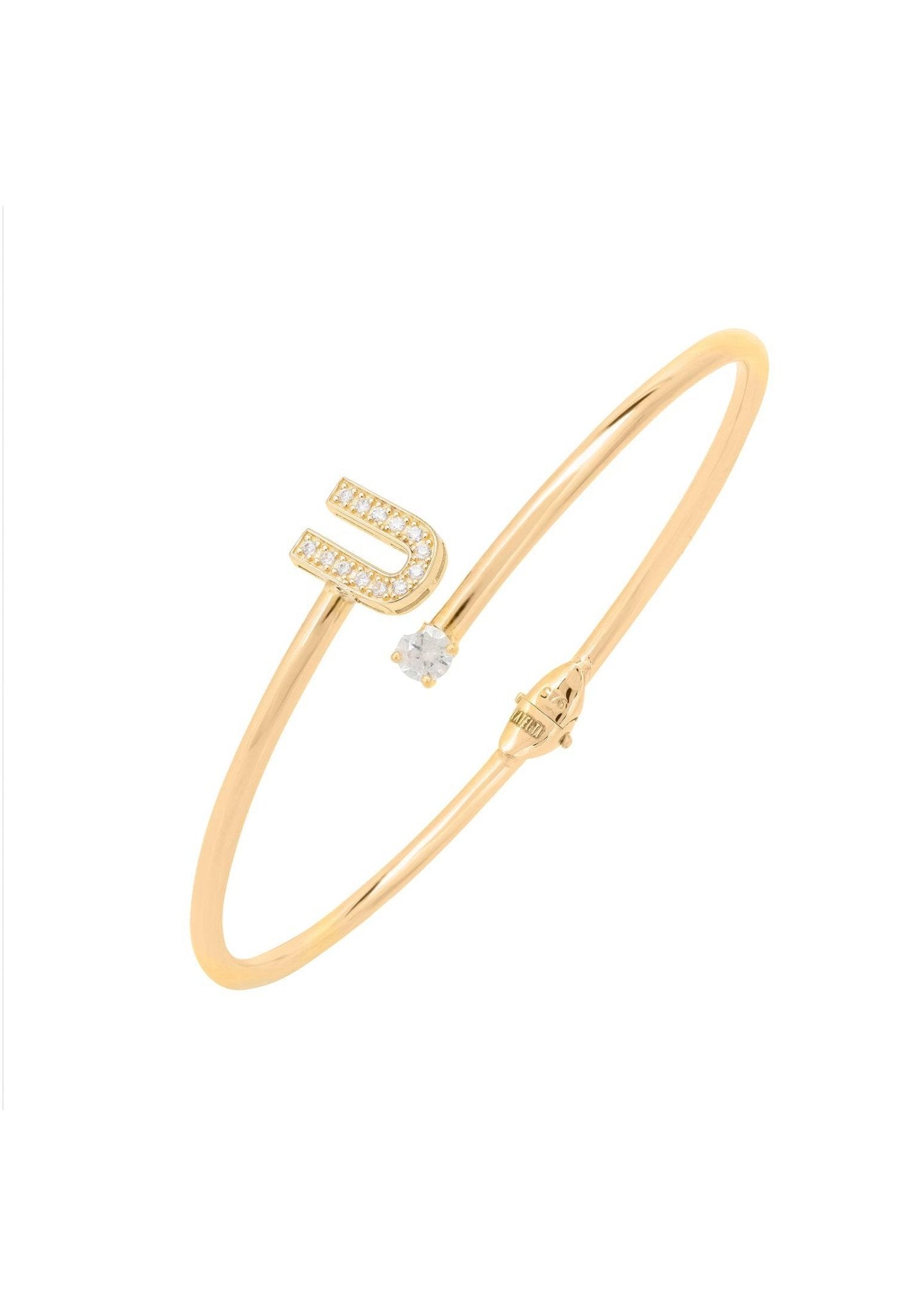 Latelita Initial Bangle Gold N