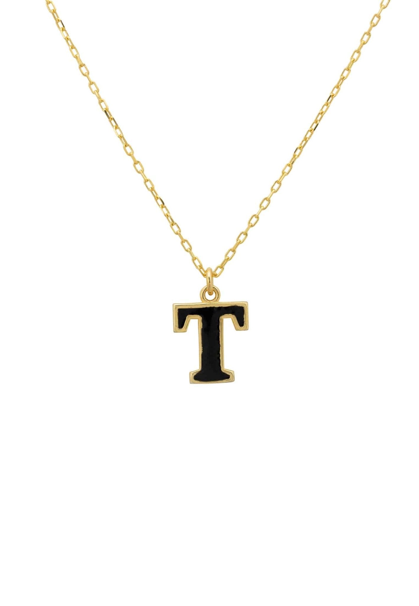 Letter t clearance necklace gold