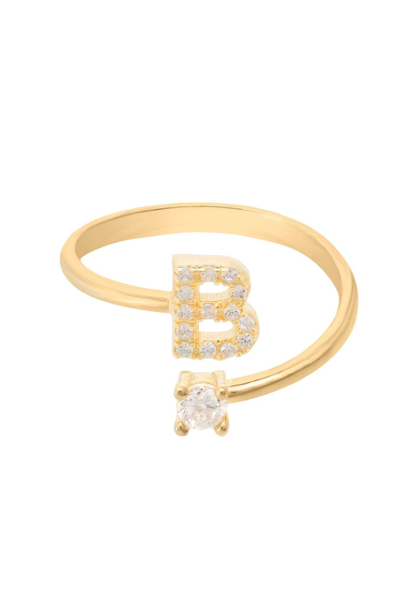 B initial 2025 ring gold