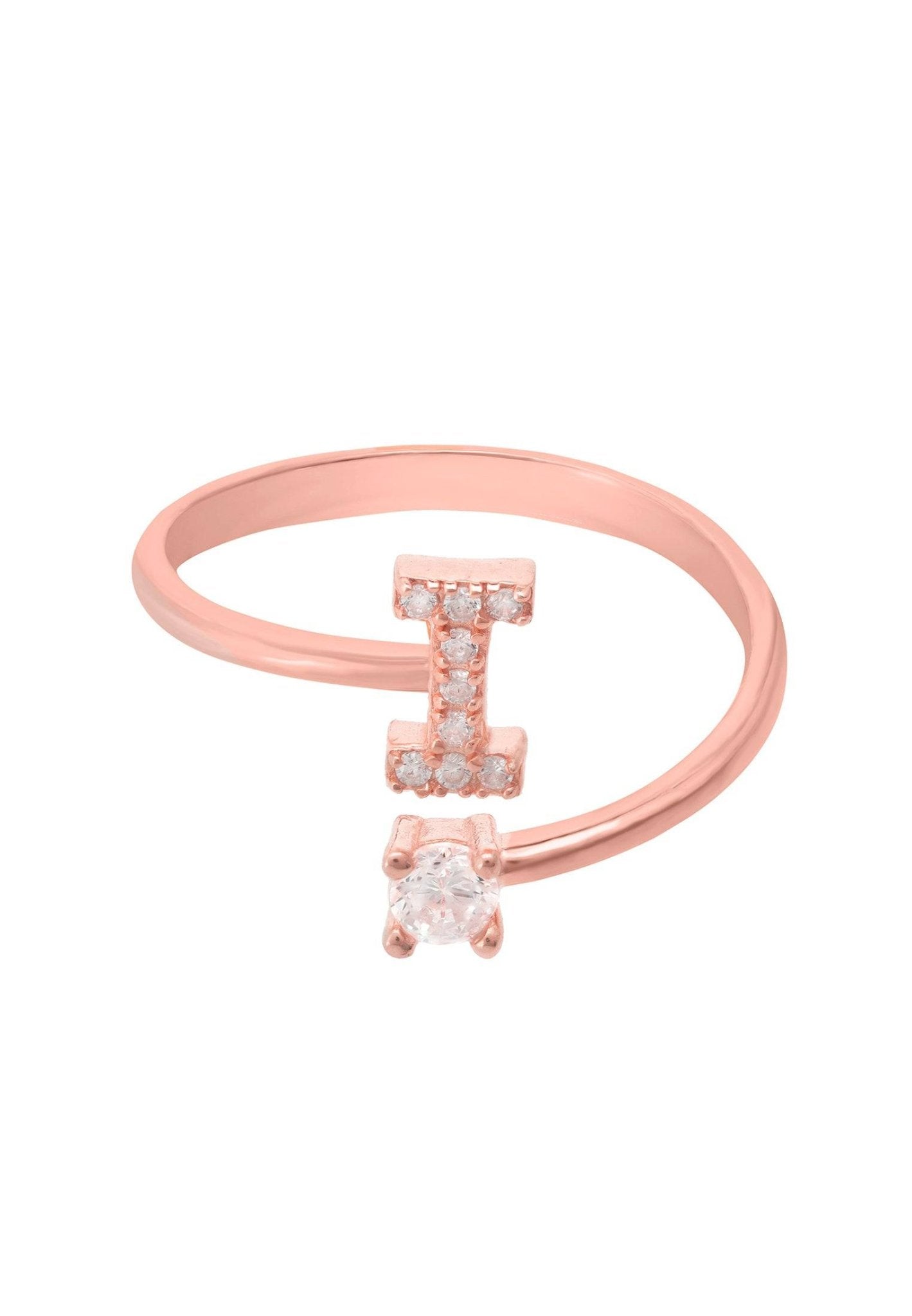 Rose gold sales initial ring