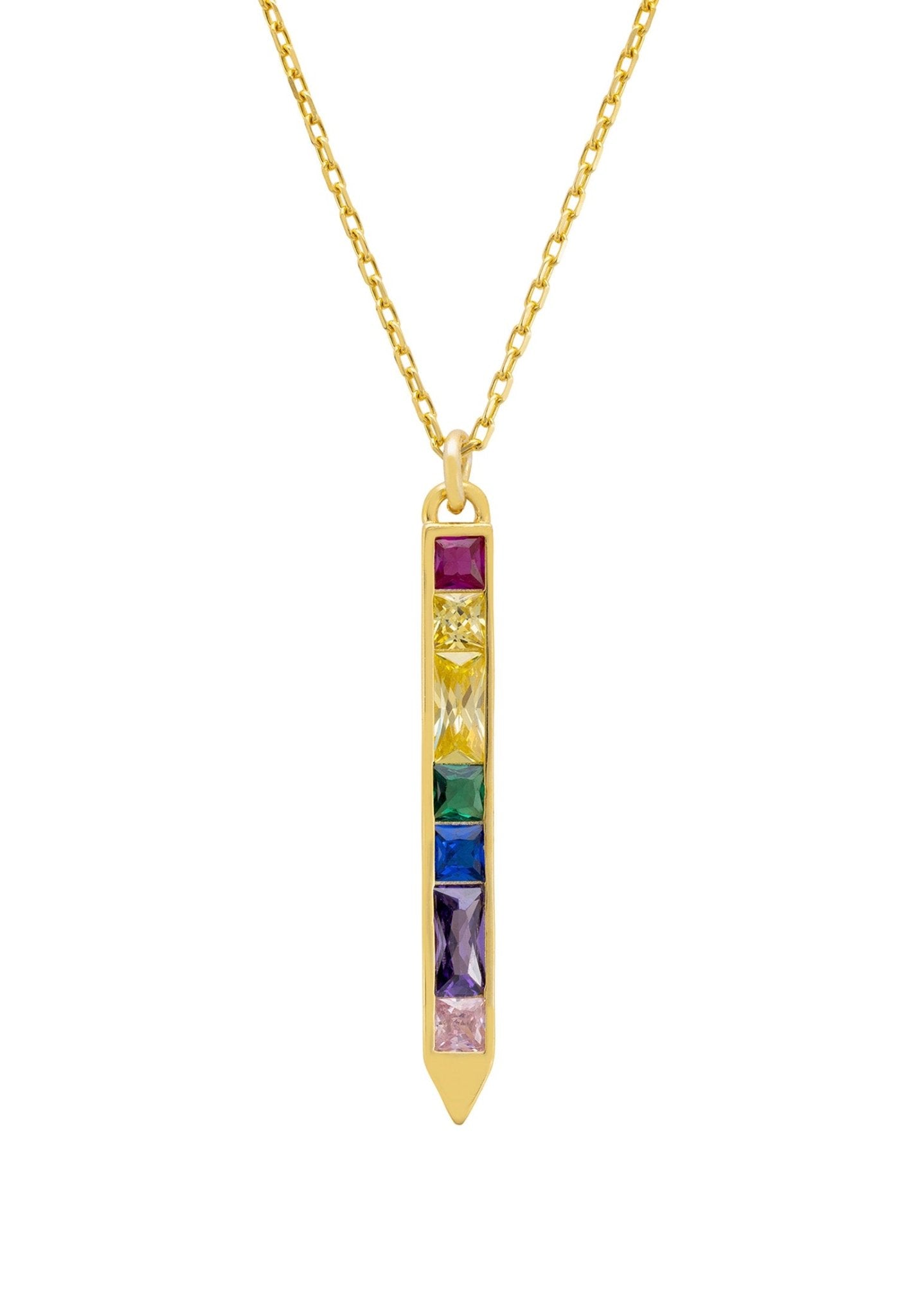 Rainbow pendant store gold