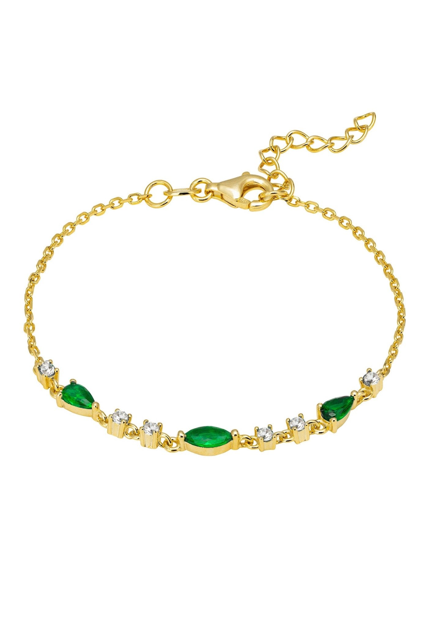 Emerald green online and gold bracelet