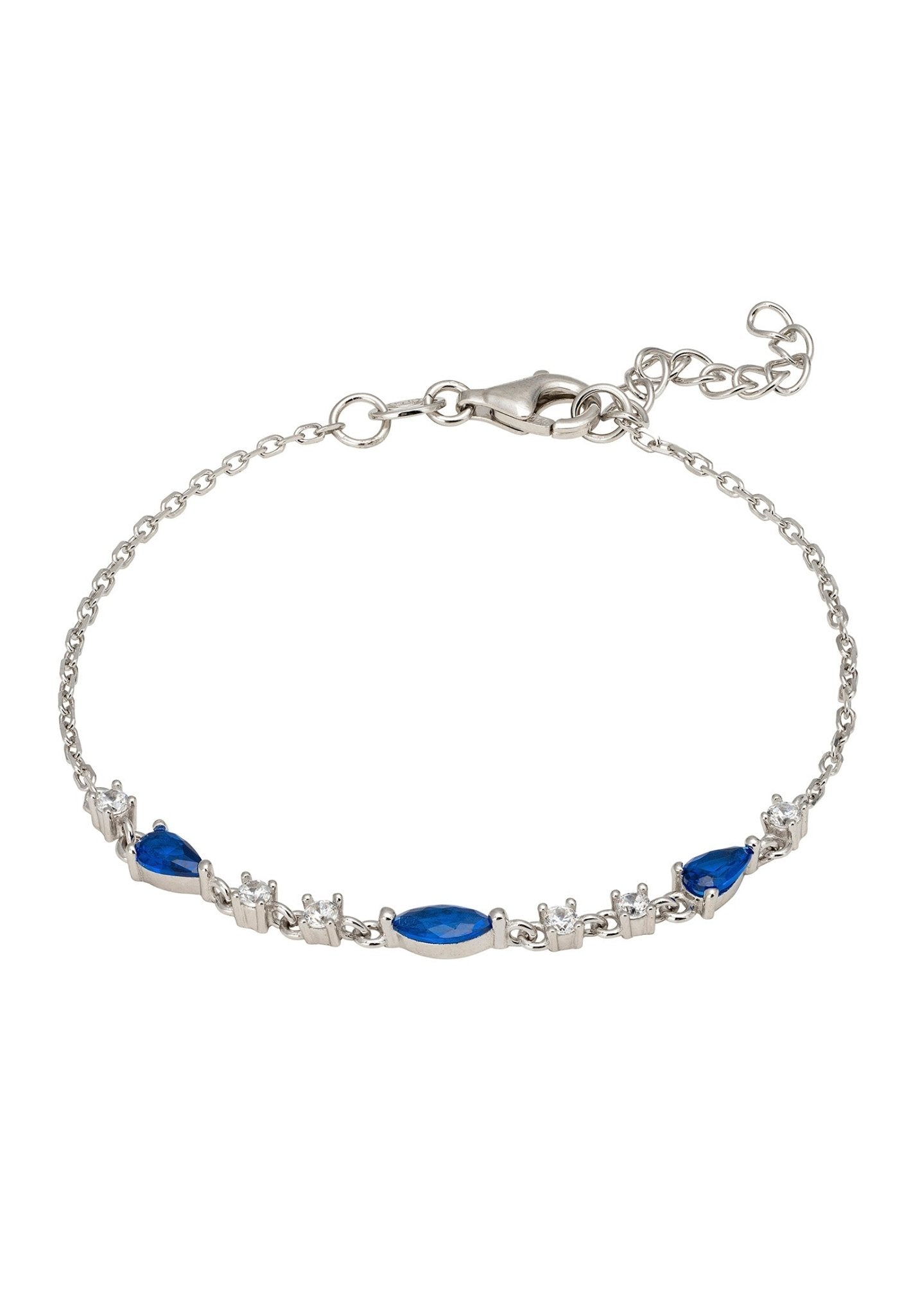 Sterling silver bracelet with blue clearance stones