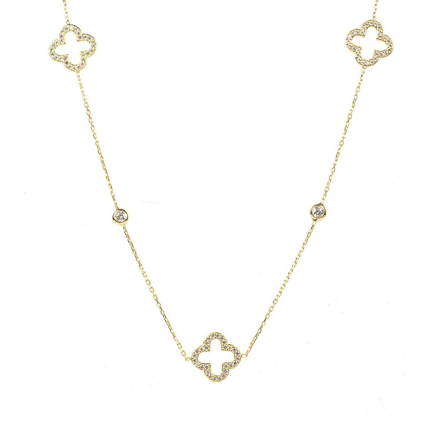 Van cleef gold deals clover necklace