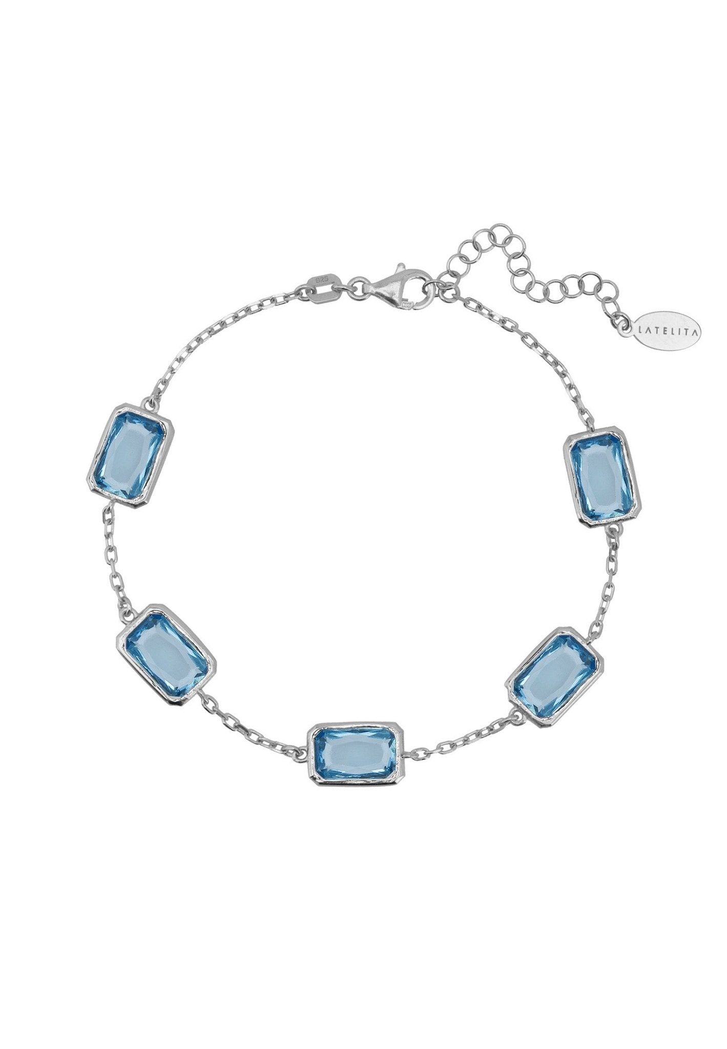 Silver bracelet clearance with blue topaz