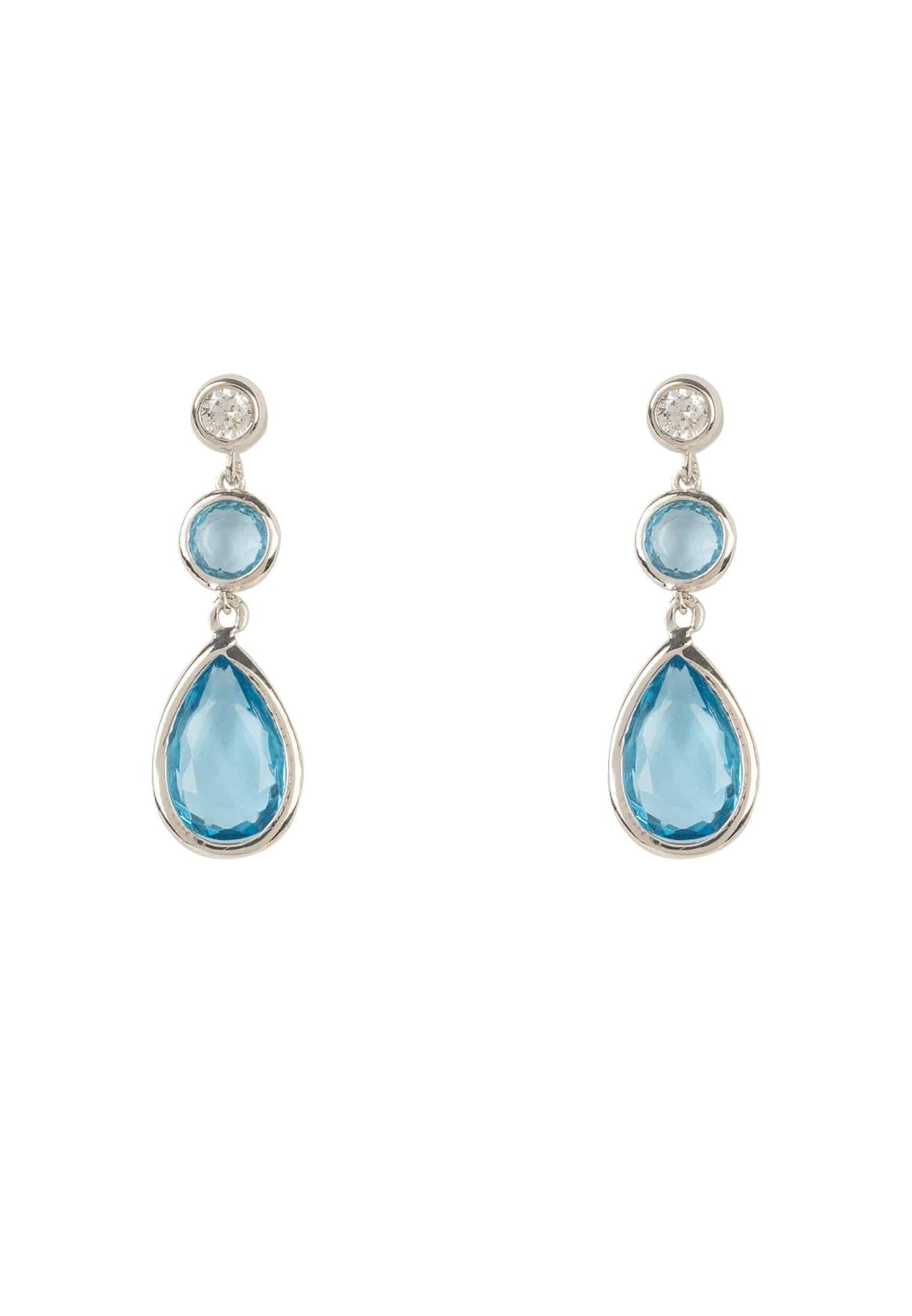 Tuscany Gemstone Drop Earring Silver Blue Topaz Hydro