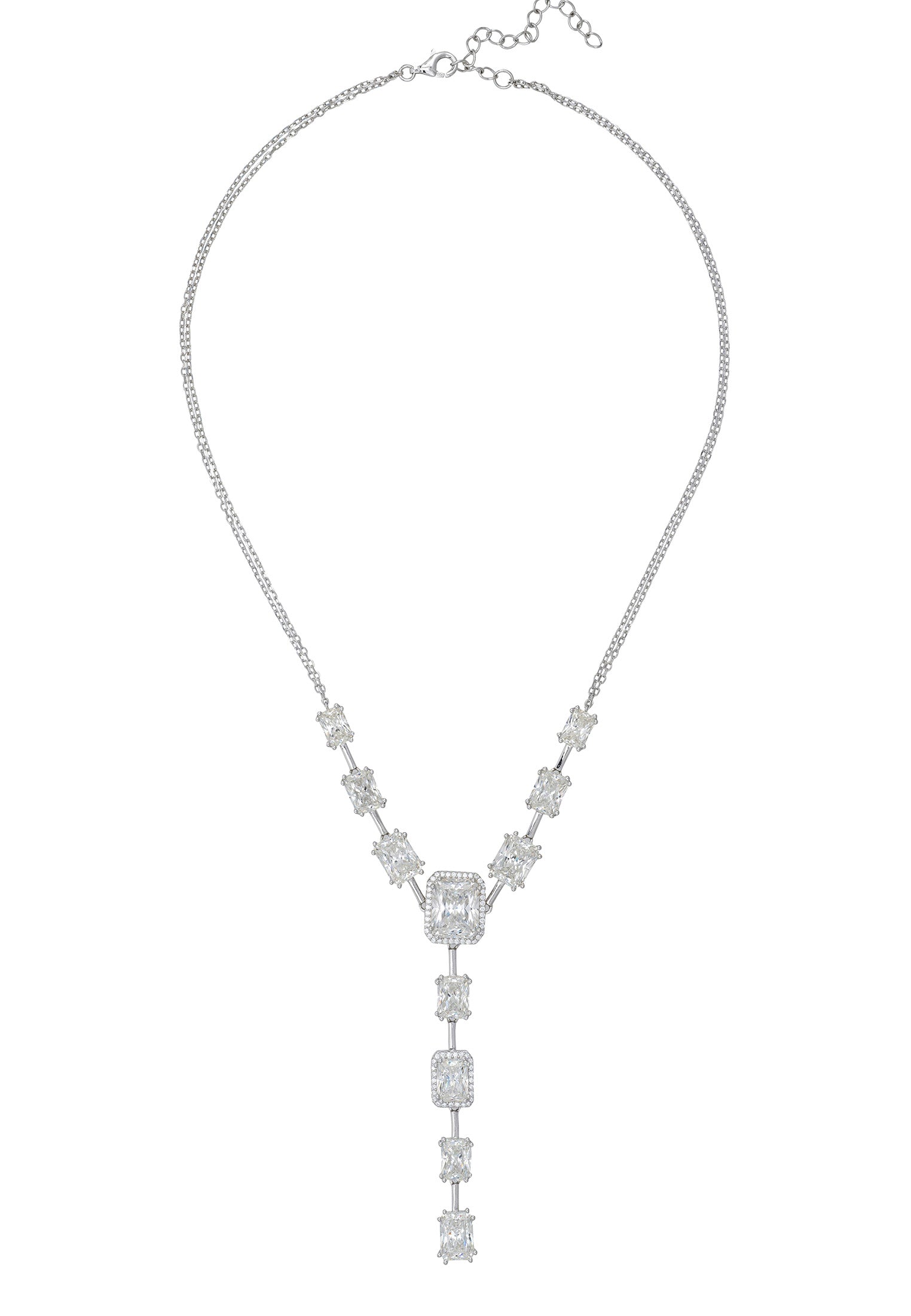 Grace Moissanite Statement Necklace Silver