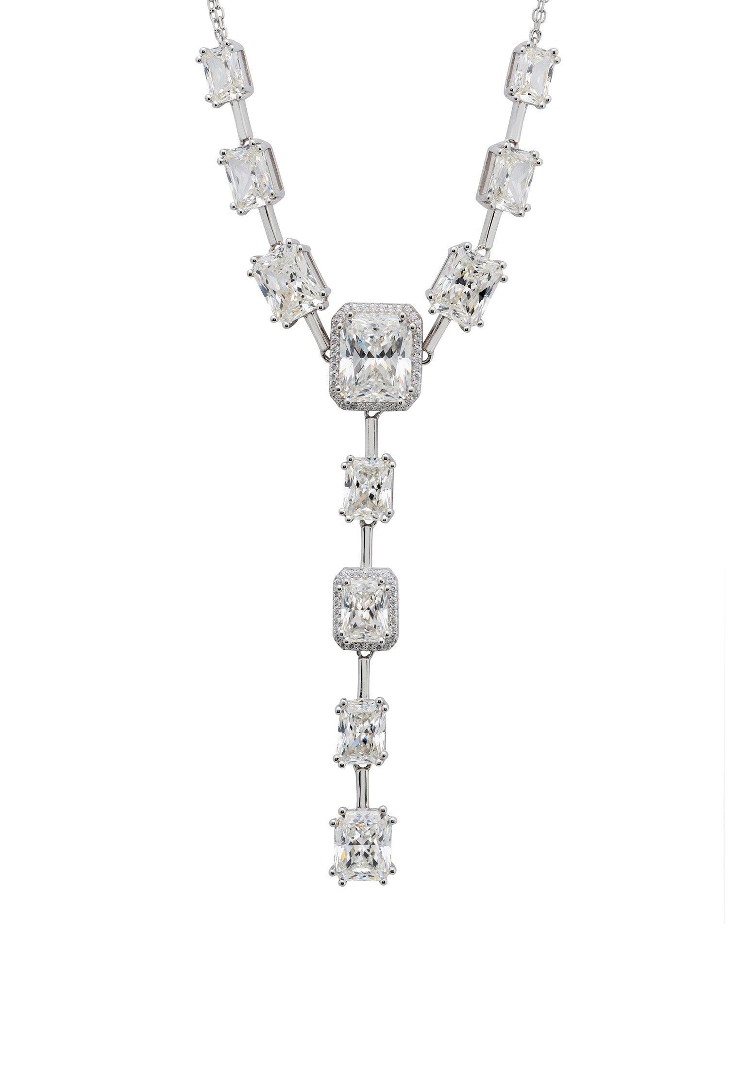 Grace Moissanite Statement Necklace Silver