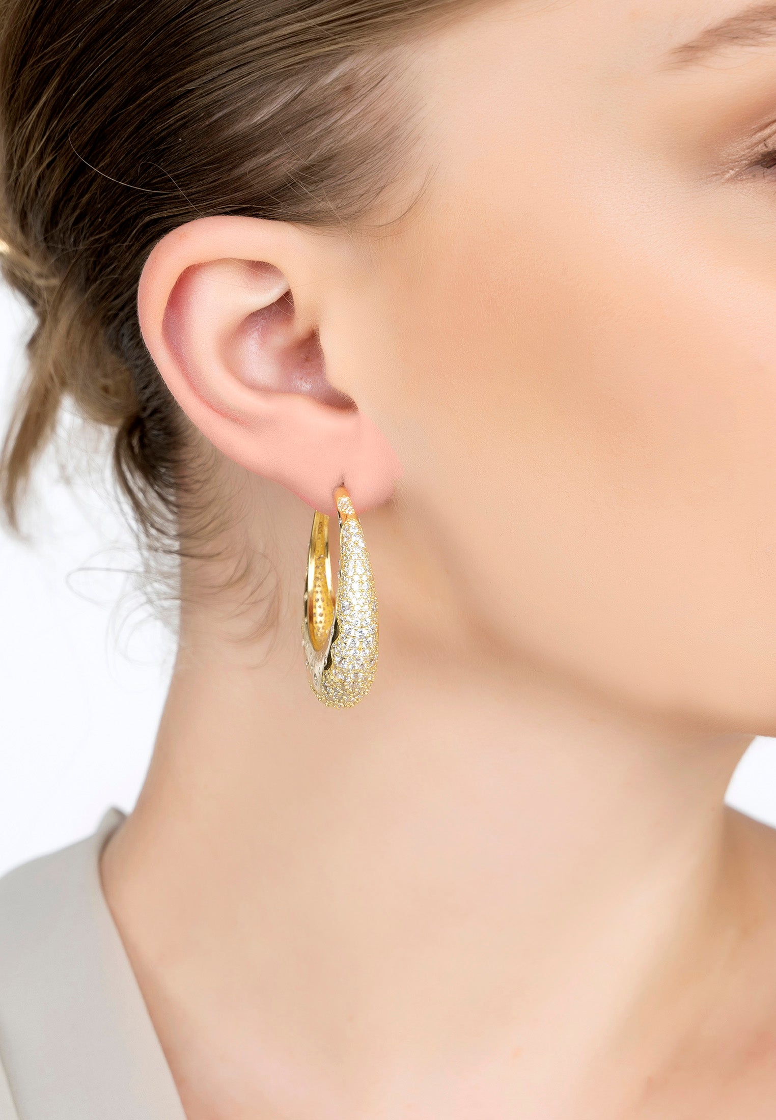 Moondust Sparkle Hoop Earrings Gold