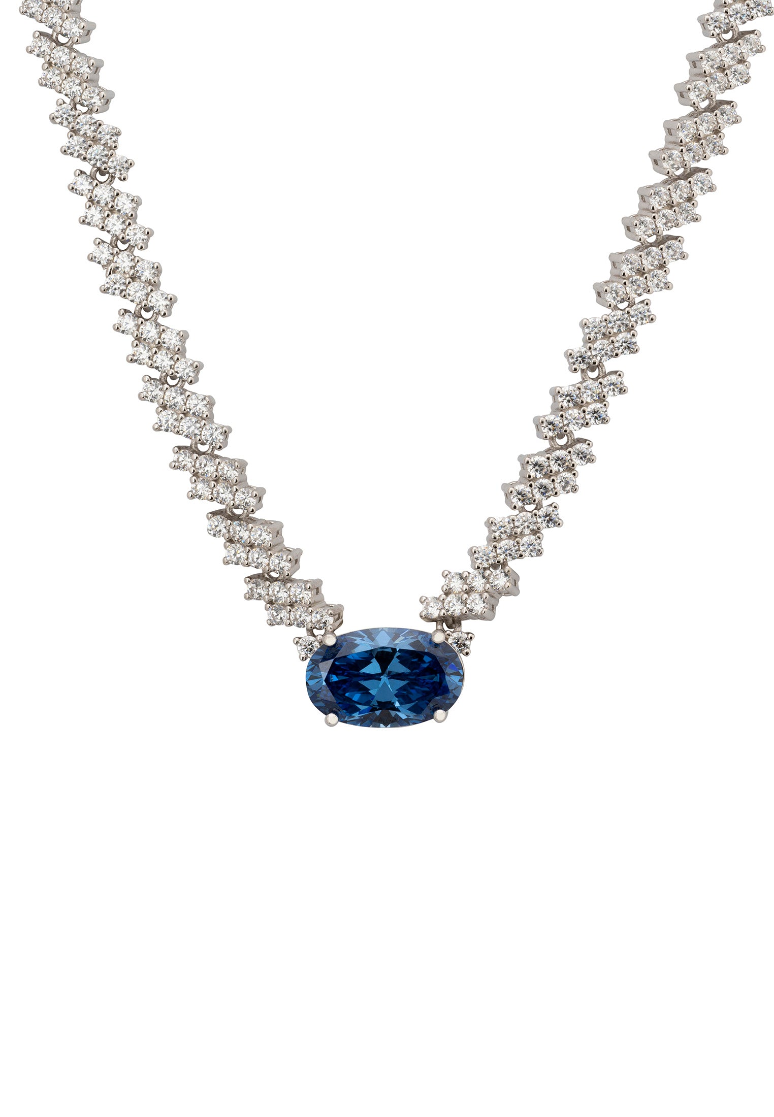 Hepburn Tanzanite Statement Necklace Silver