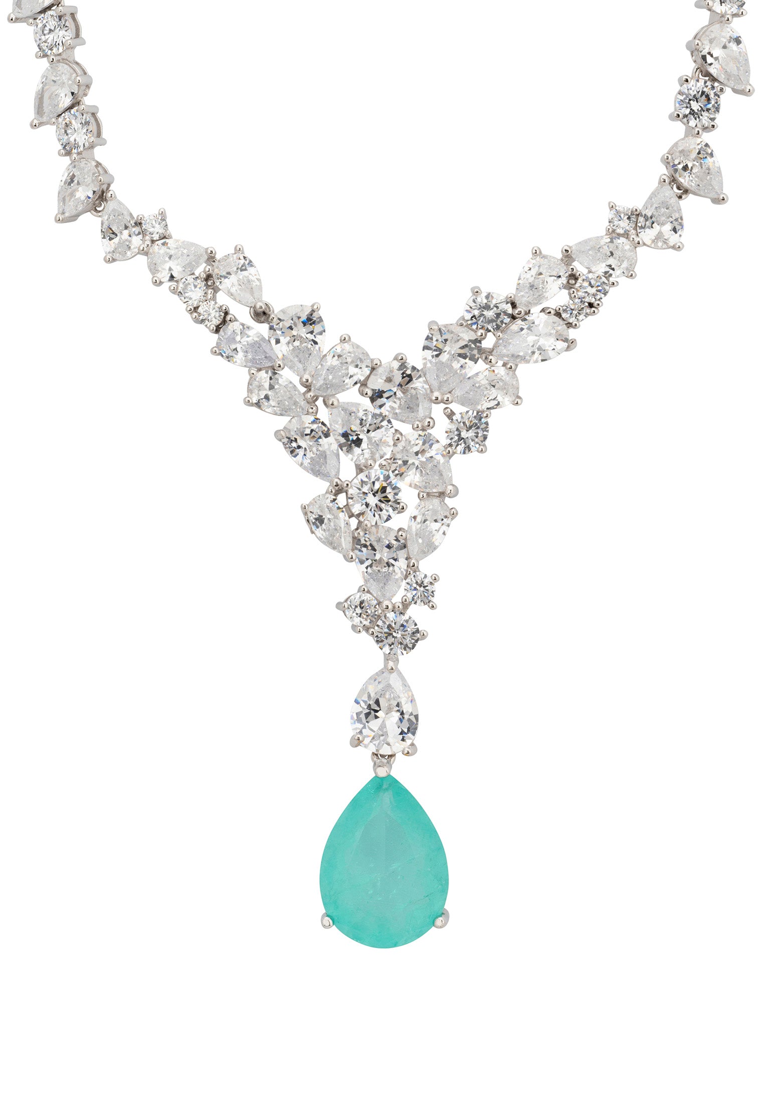 Lydia Statement Necklace Paraiba Tourmaline Silver