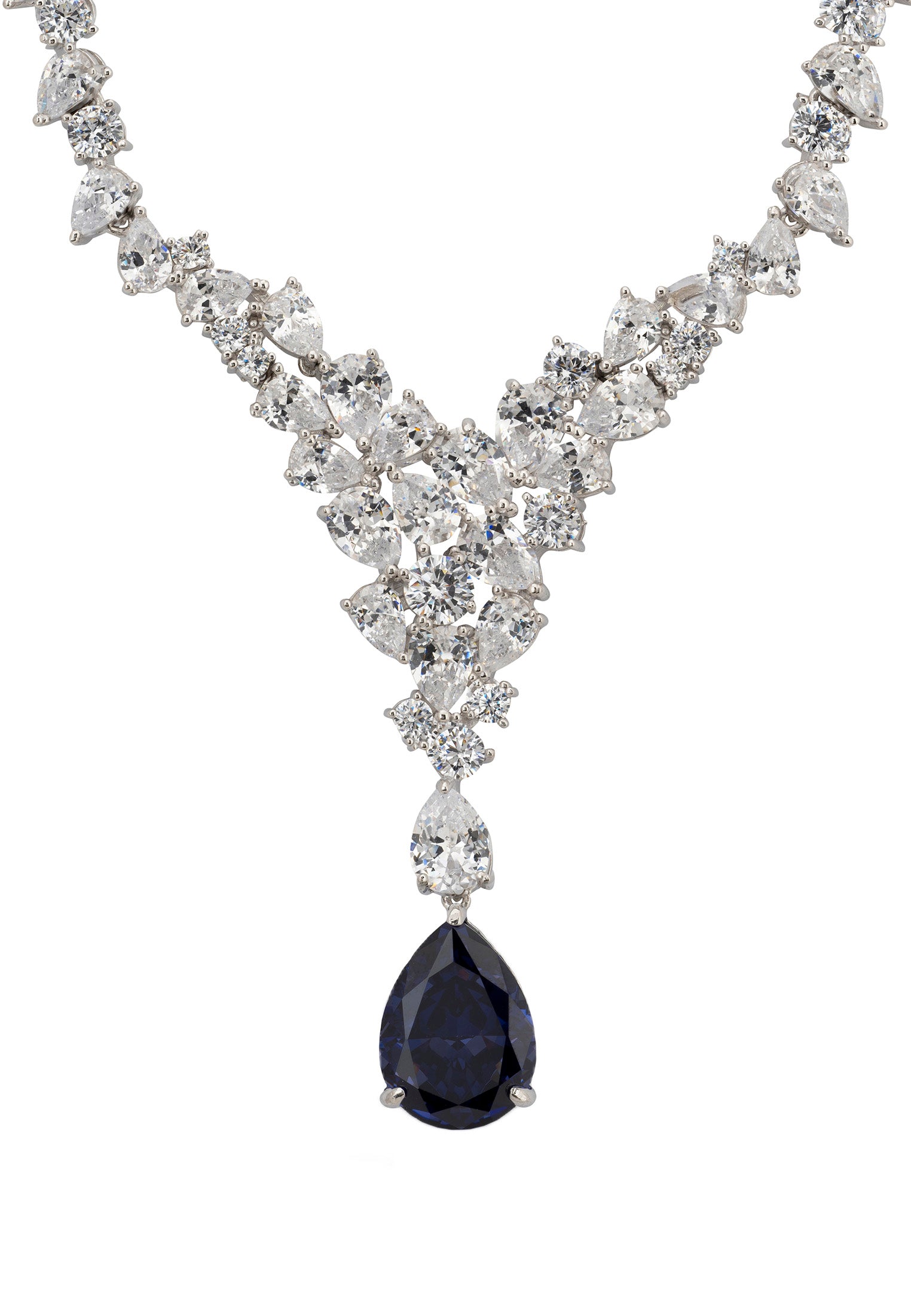 Lydia Statement Necklace Tanzanite Silver