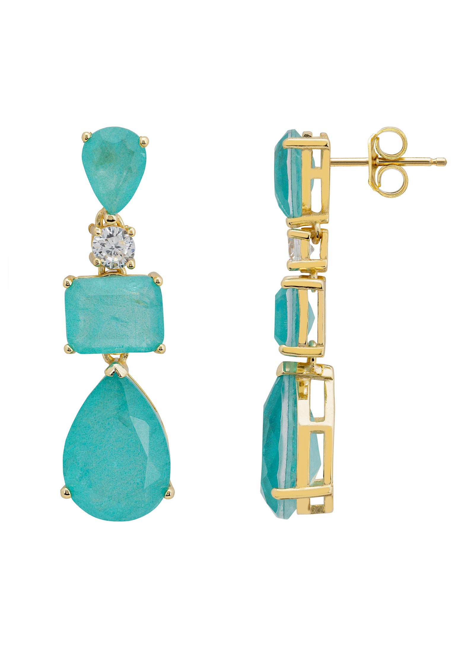 Valentina Drop Earrings Gold Paraiba Tourmaline