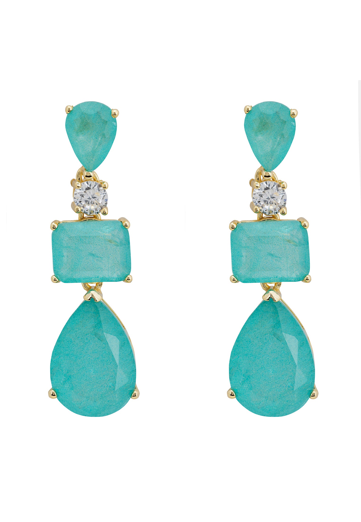 Valentina Drop Earrings Gold Paraiba Tourmaline