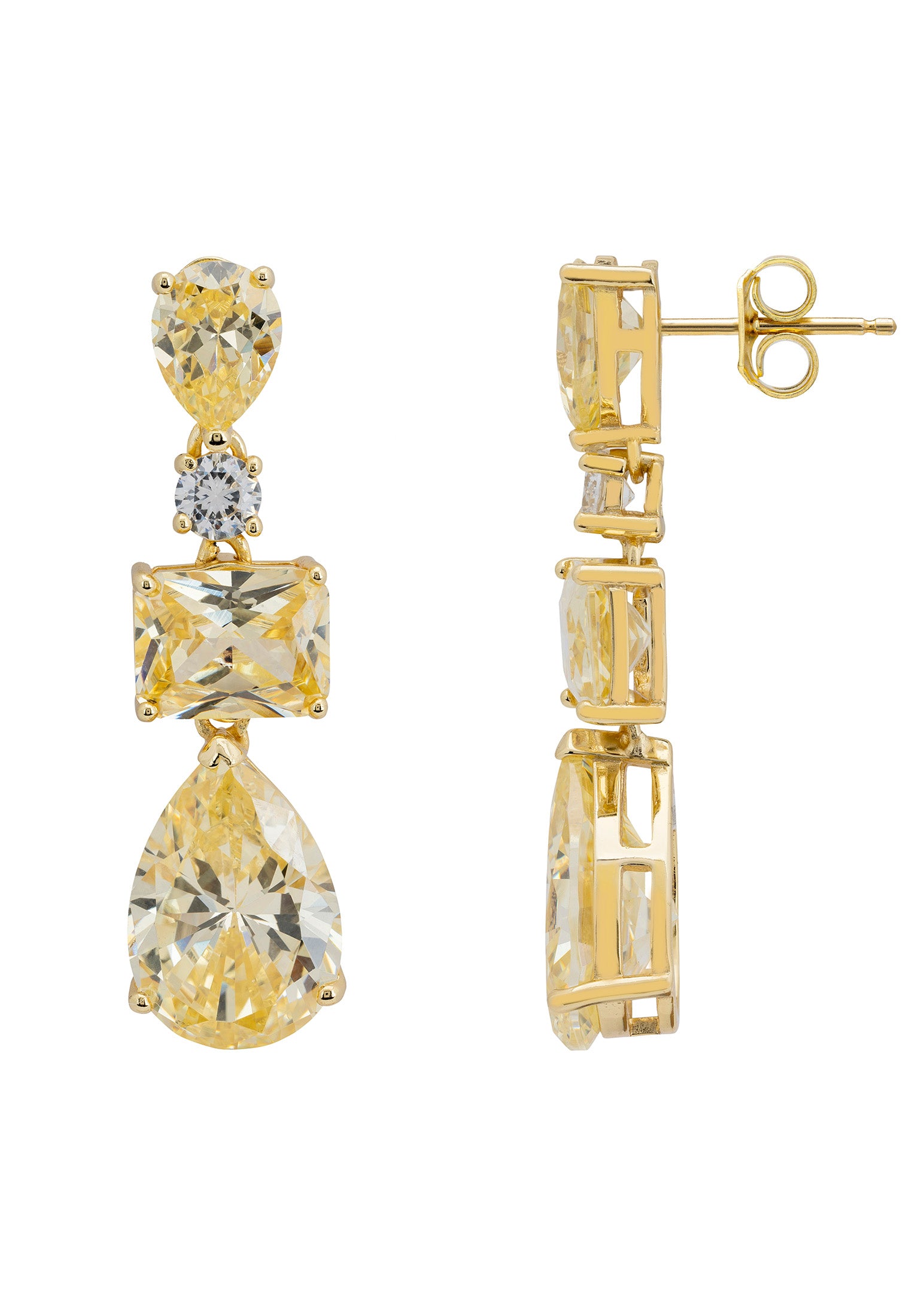 Valentina Drop Earrings Gold Yellow Topaz