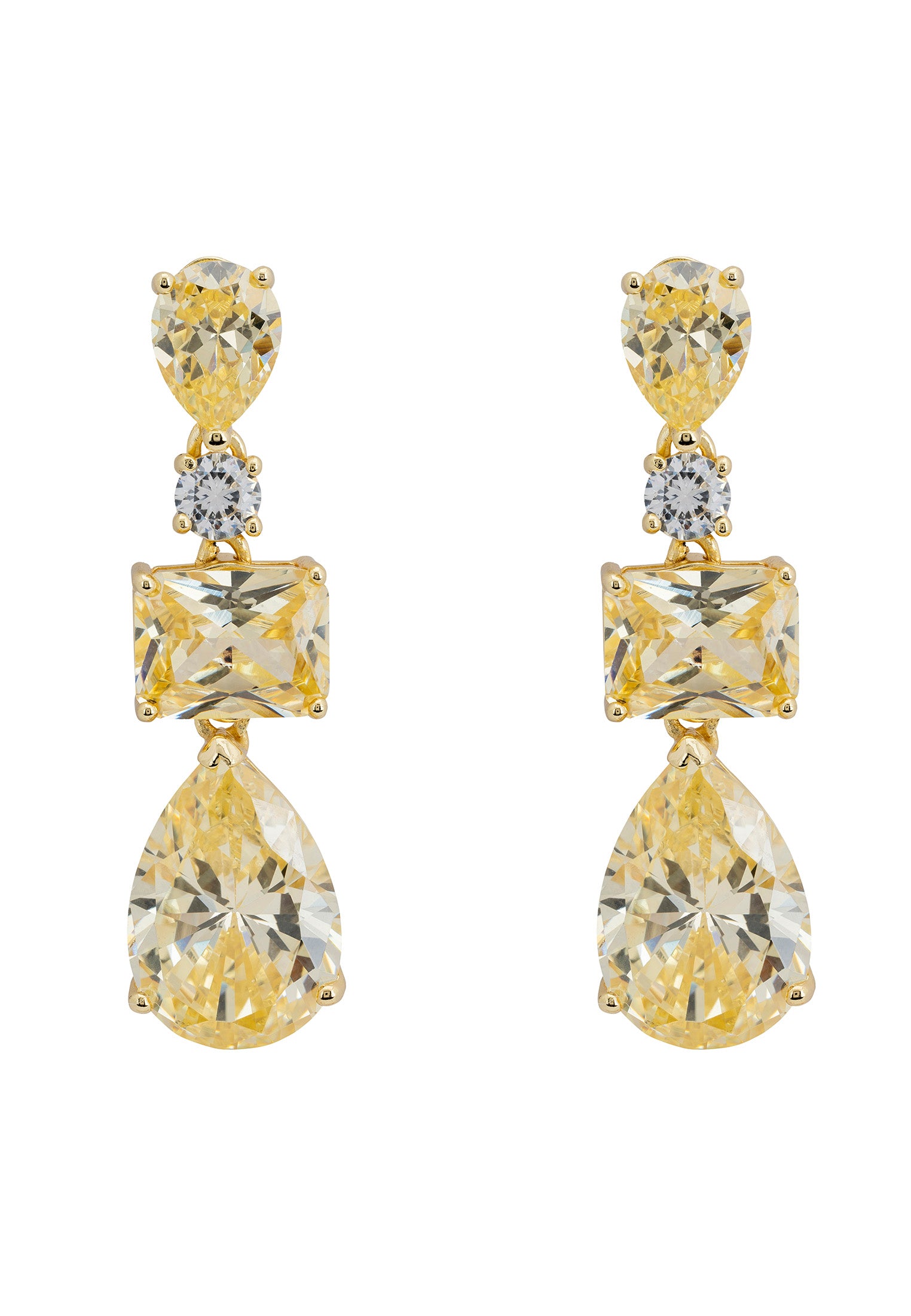 Valentina Drop Earrings Gold Yellow Topaz