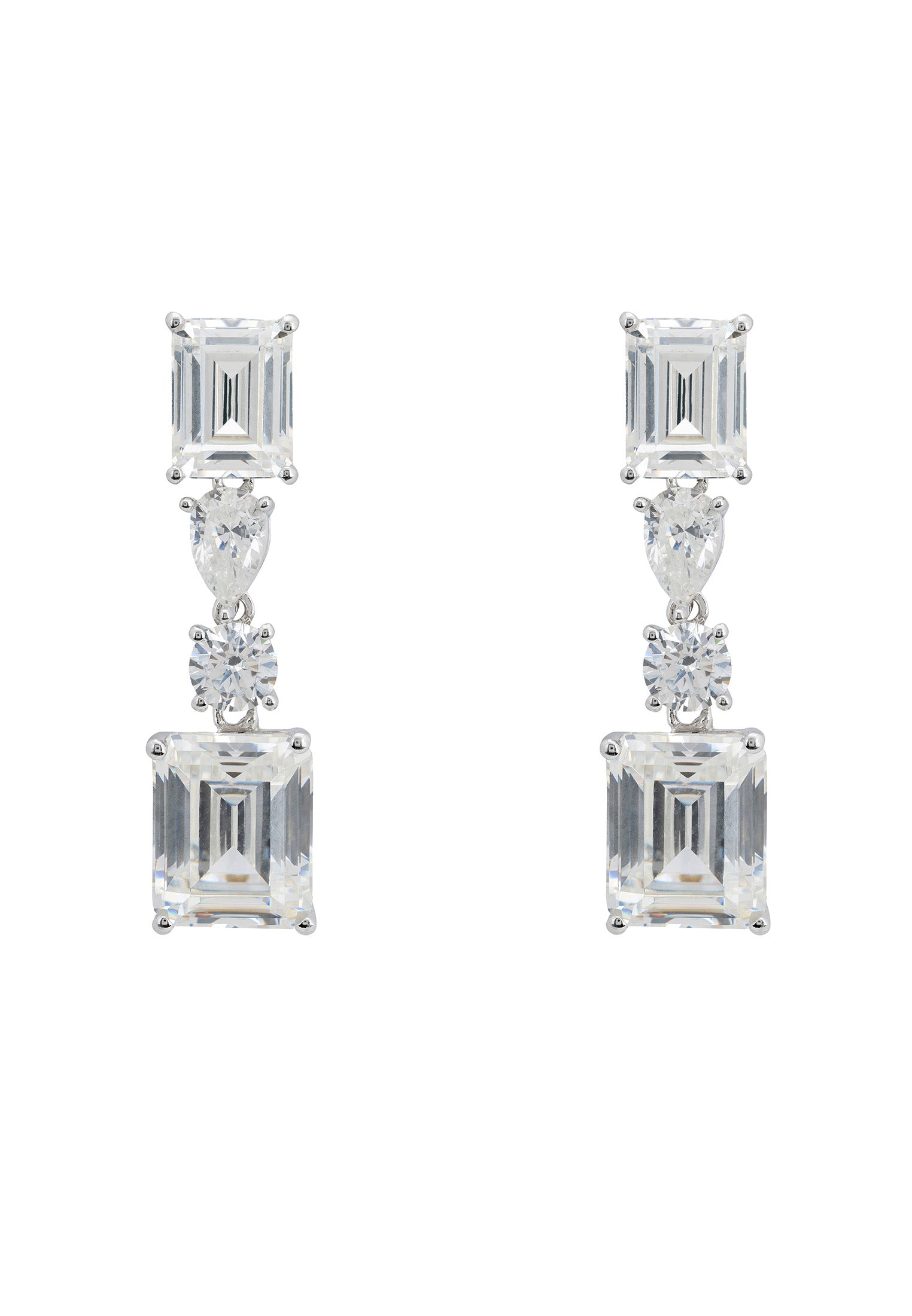 Josephine Moissanite Drop Earrings Silver