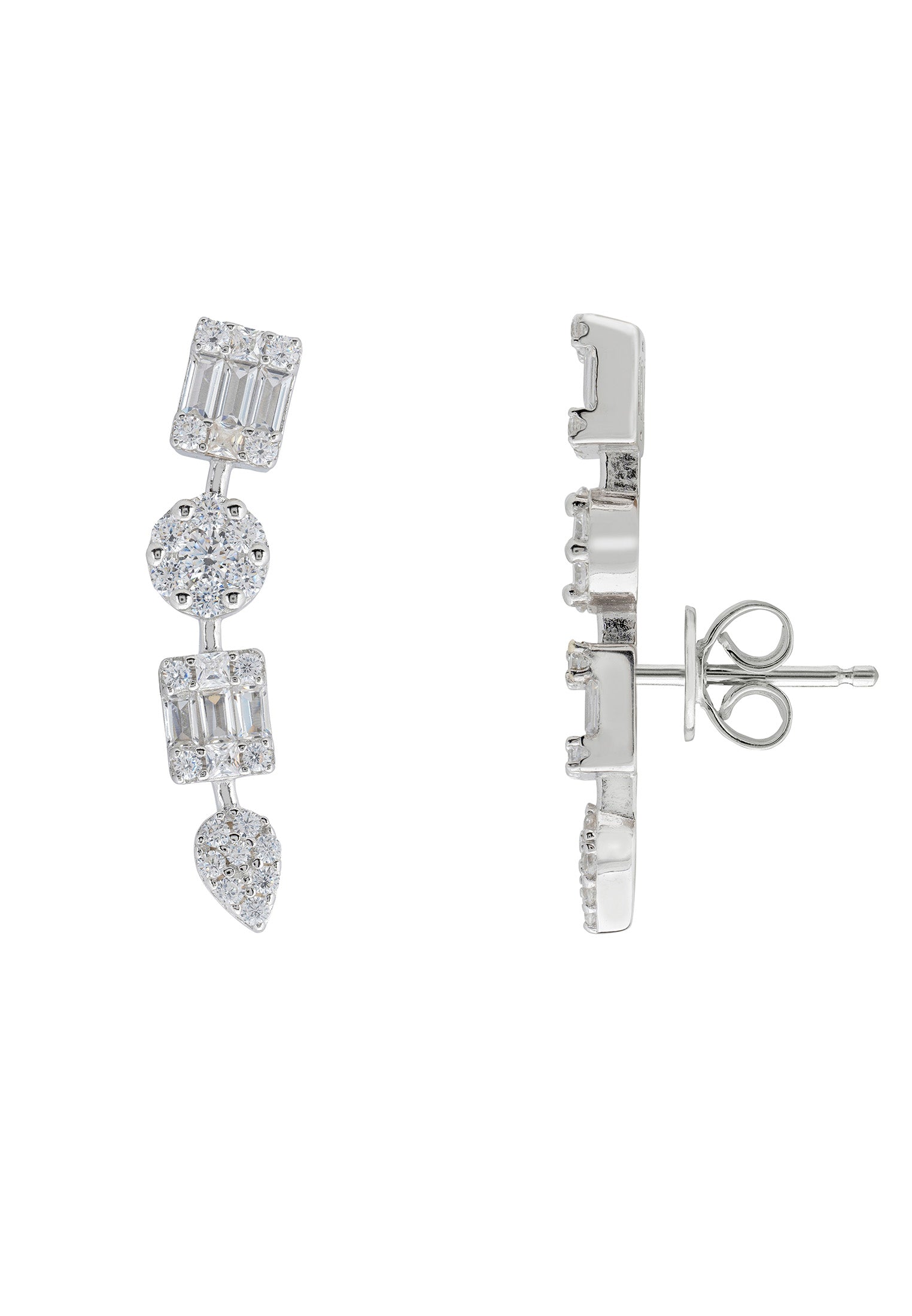 Lamarr Ear Climbers Silver