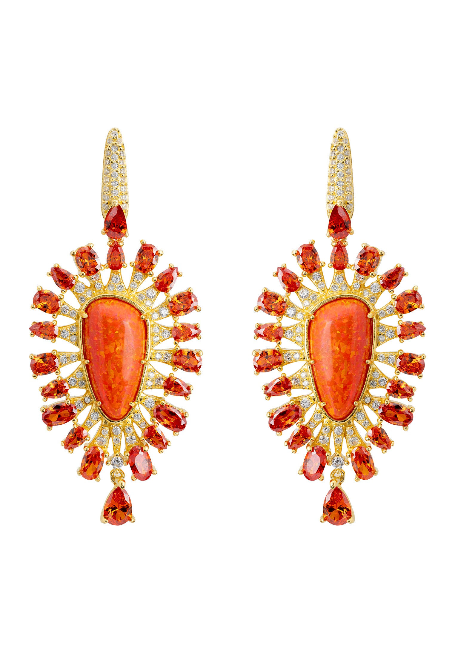 Antonella Fire Opal Drop Earrings Gold