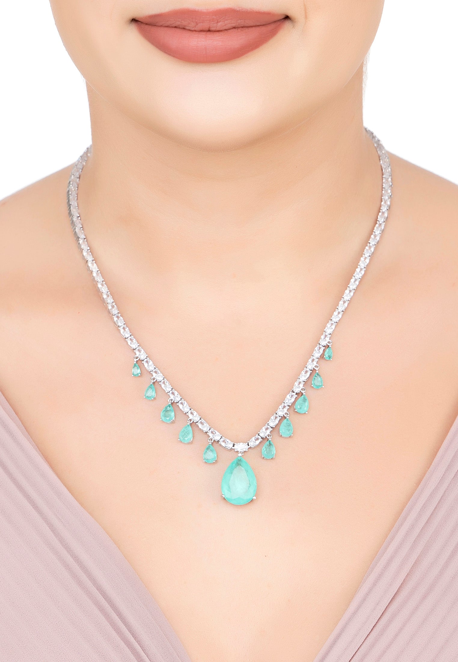 Fonteyn Paraiba Tourmaline Statement Necklace Silver