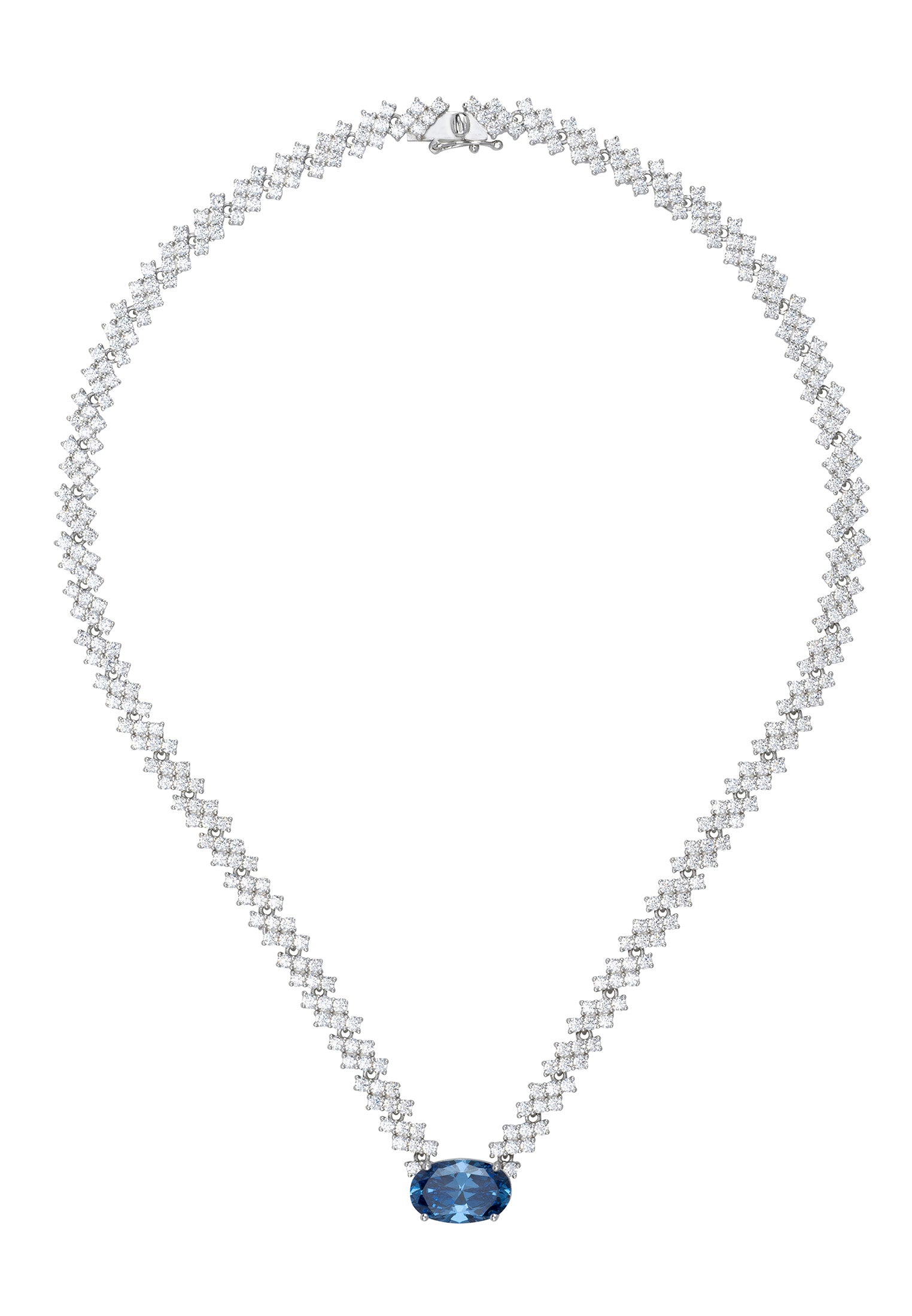 Hepburn Tanzanite Statement Necklace Silver