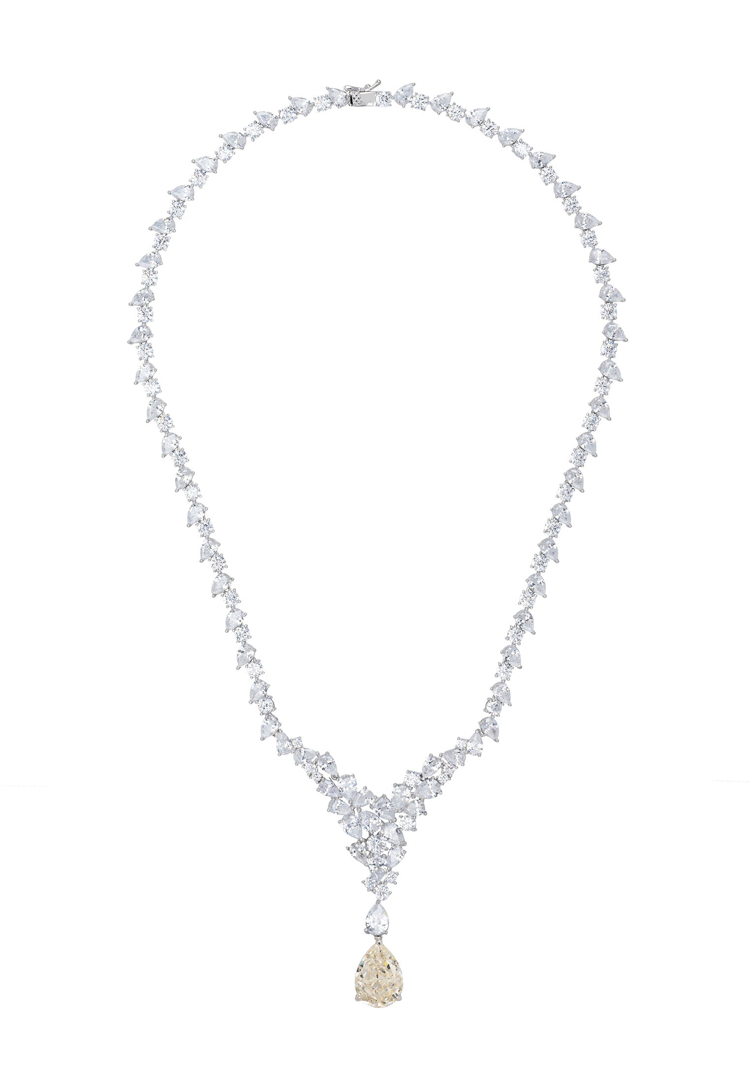 Lydia Statement Necklace Moissanite Silver