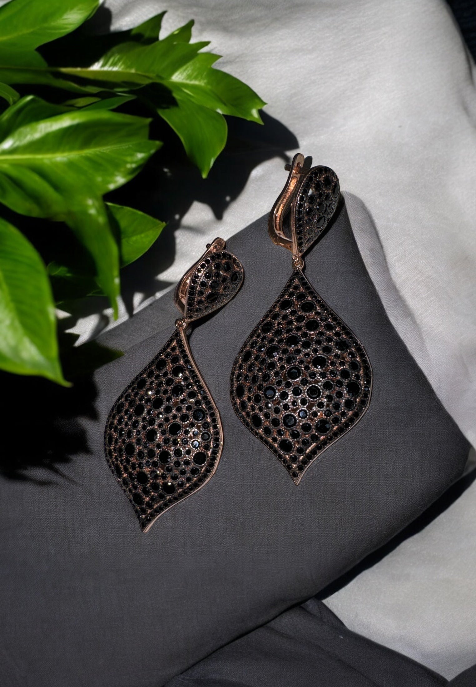 Arabian Nights Drop Earrings Black