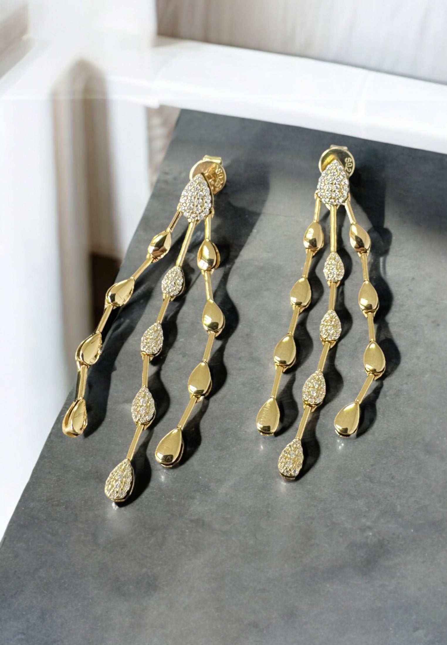 April Showers Drop Earrings Gold