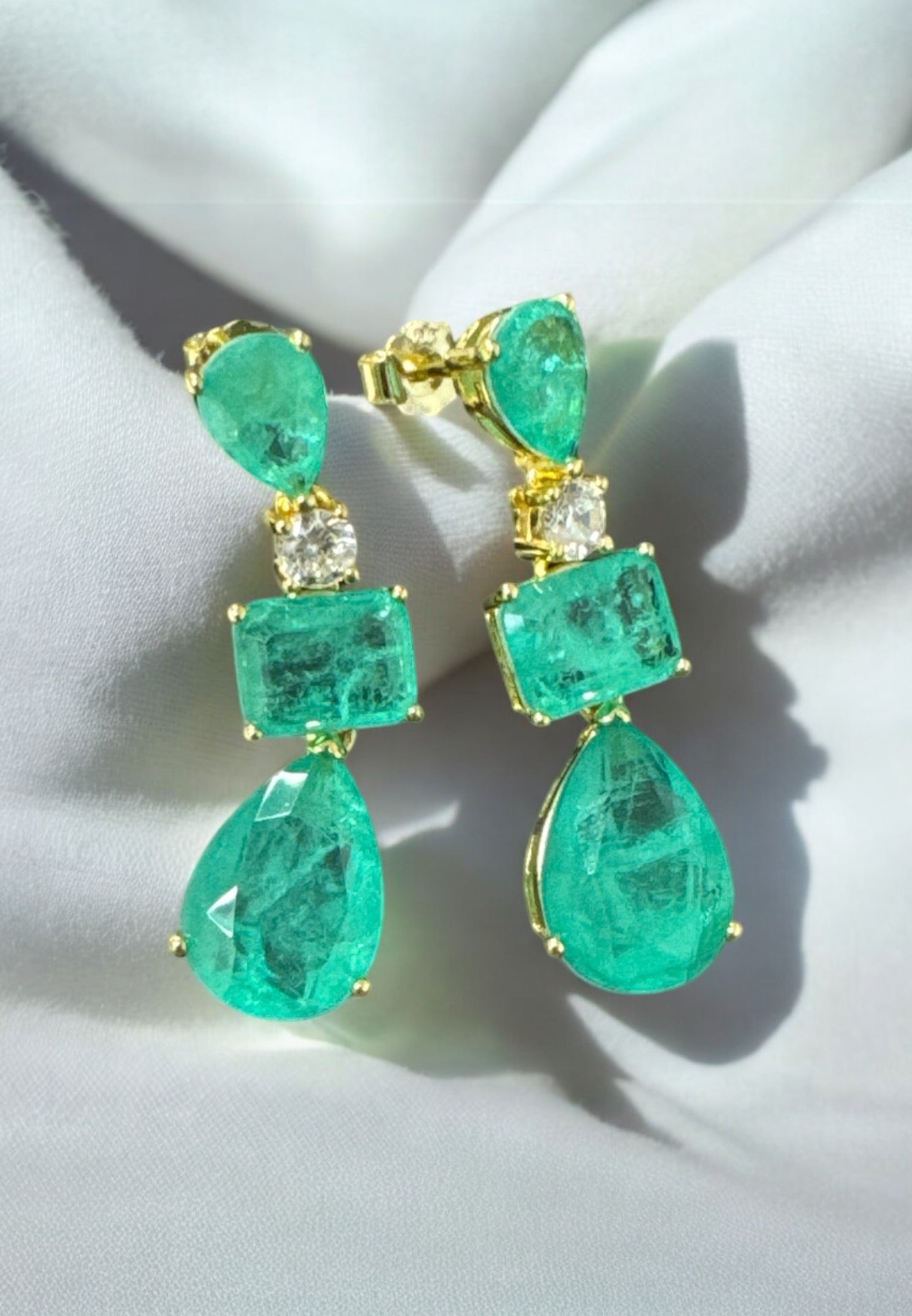 Valentina Drop Earrings Gold Paraiba Tourmaline