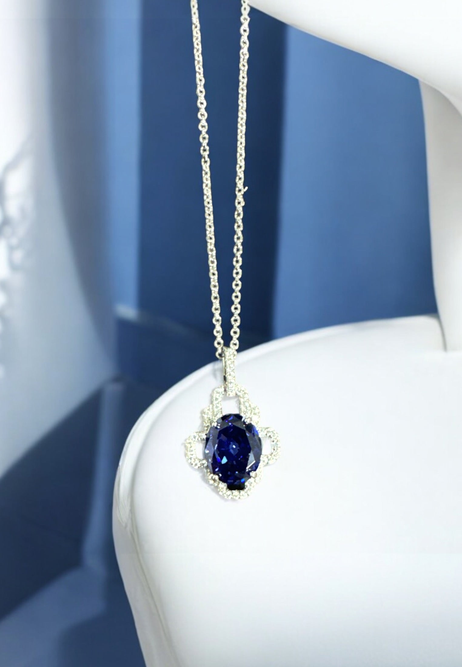 Rosamund Tanzanite Pendant Necklace Silver