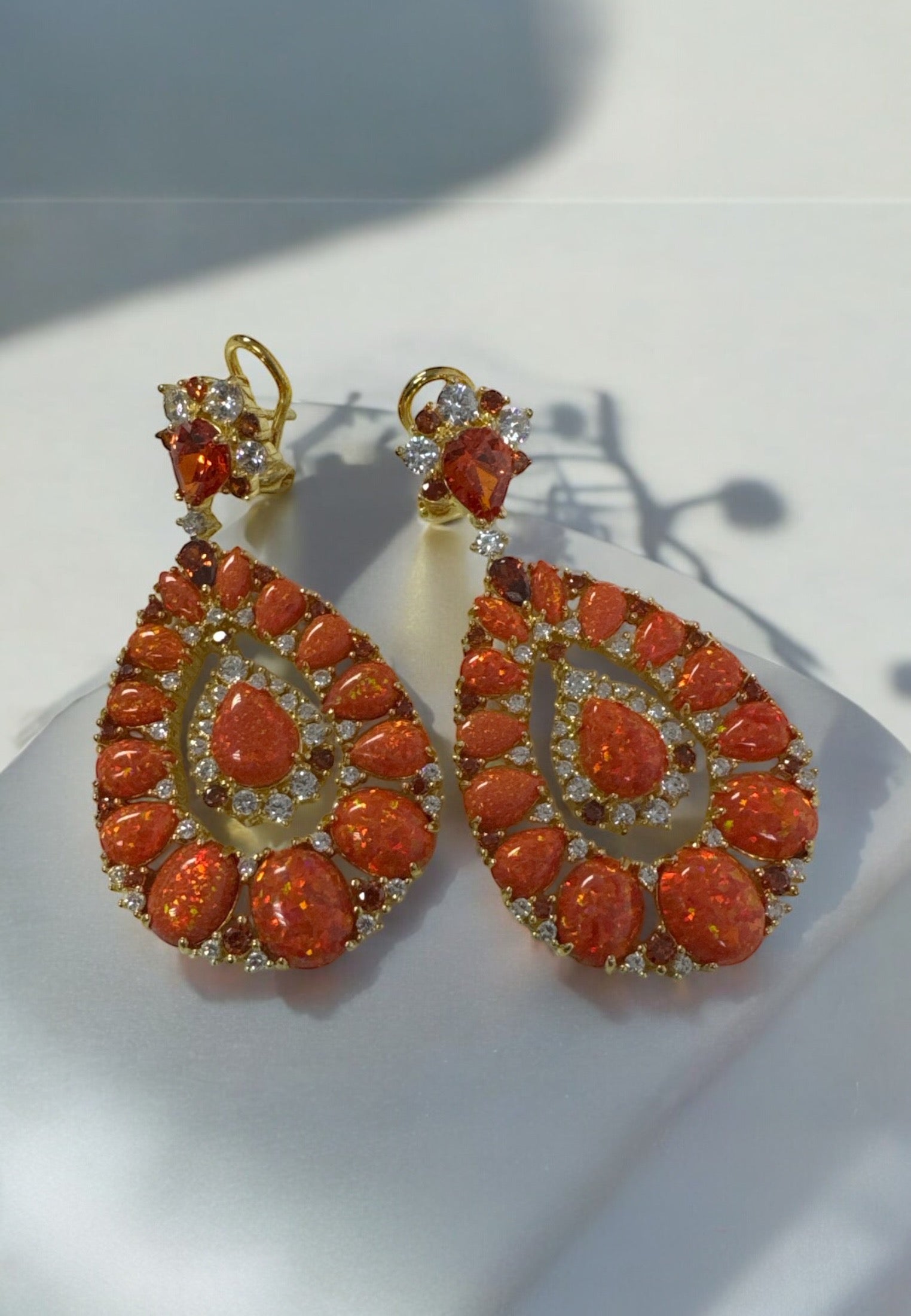 Paloma Fire Opal Drop Earrings Gold