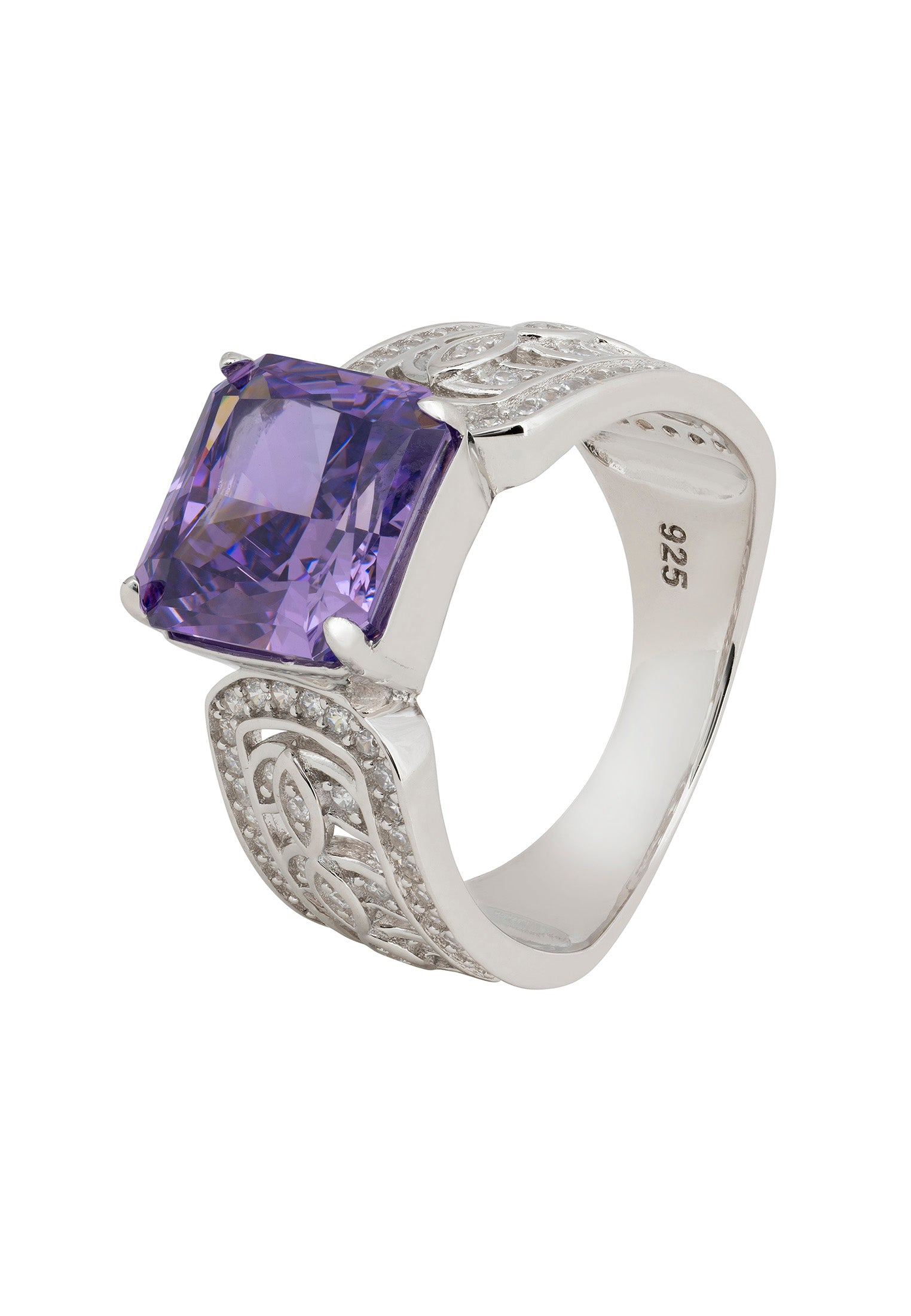 Rowena Cocktail Ring Amethyst Silver