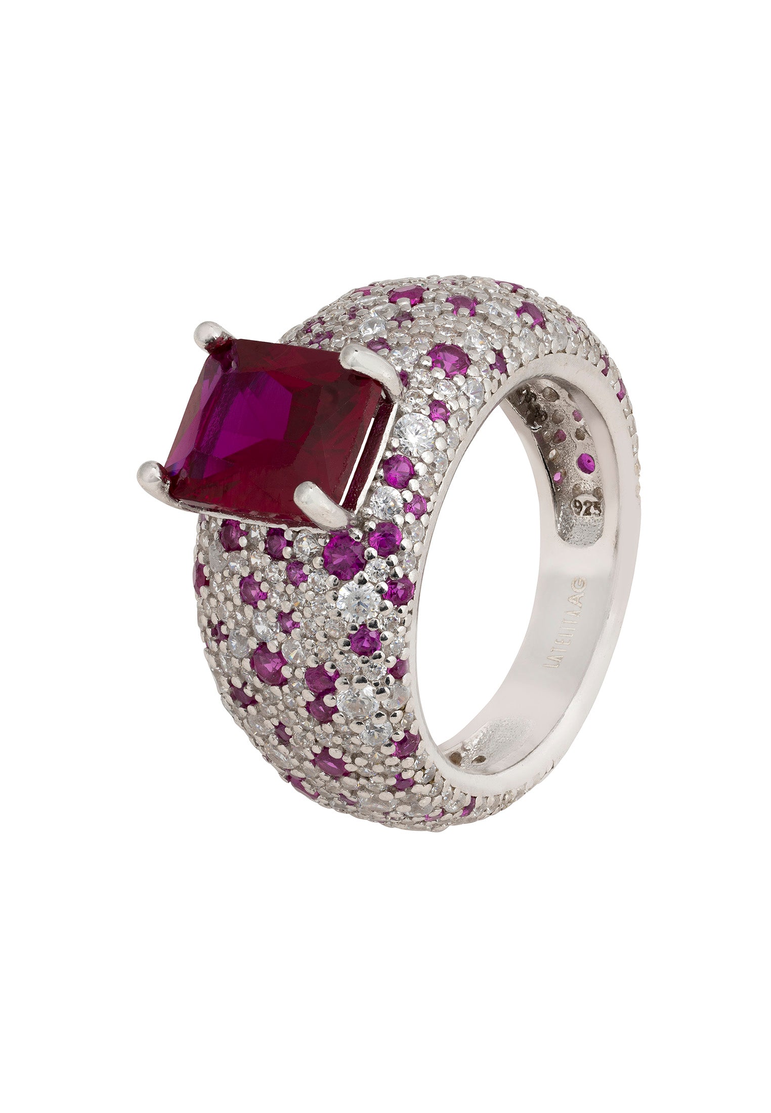 Four Seasons Cocktail Ring Ruby Autumn Silver