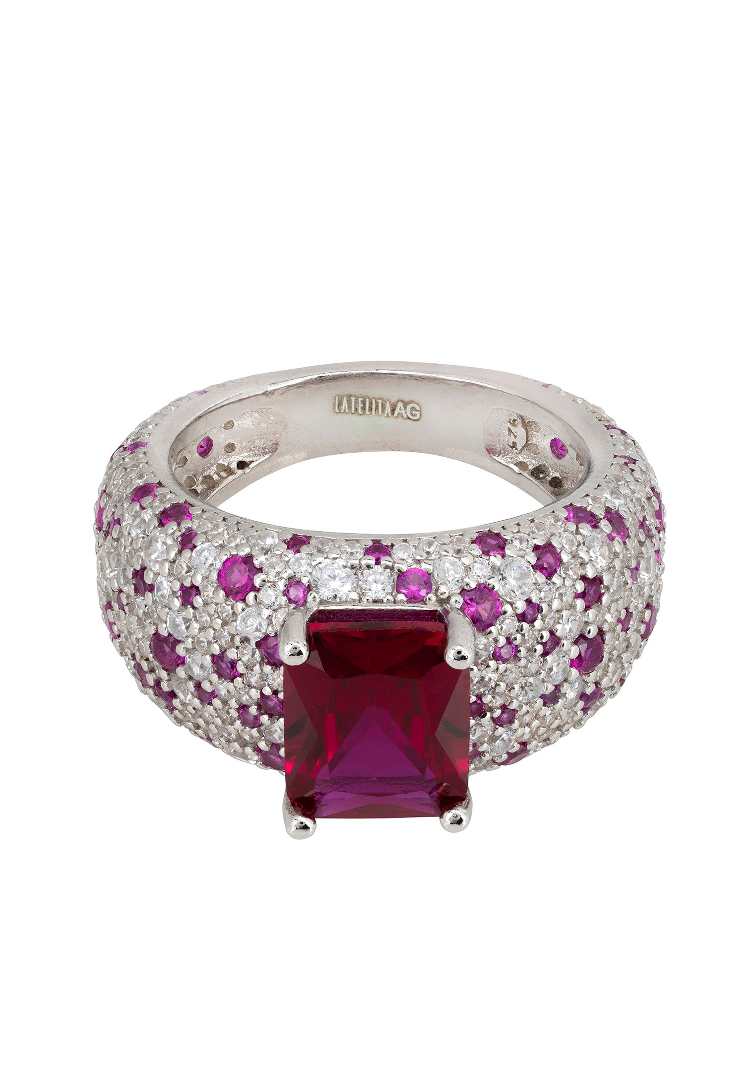 Four Seasons Cocktail Ring Ruby Autumn Silver