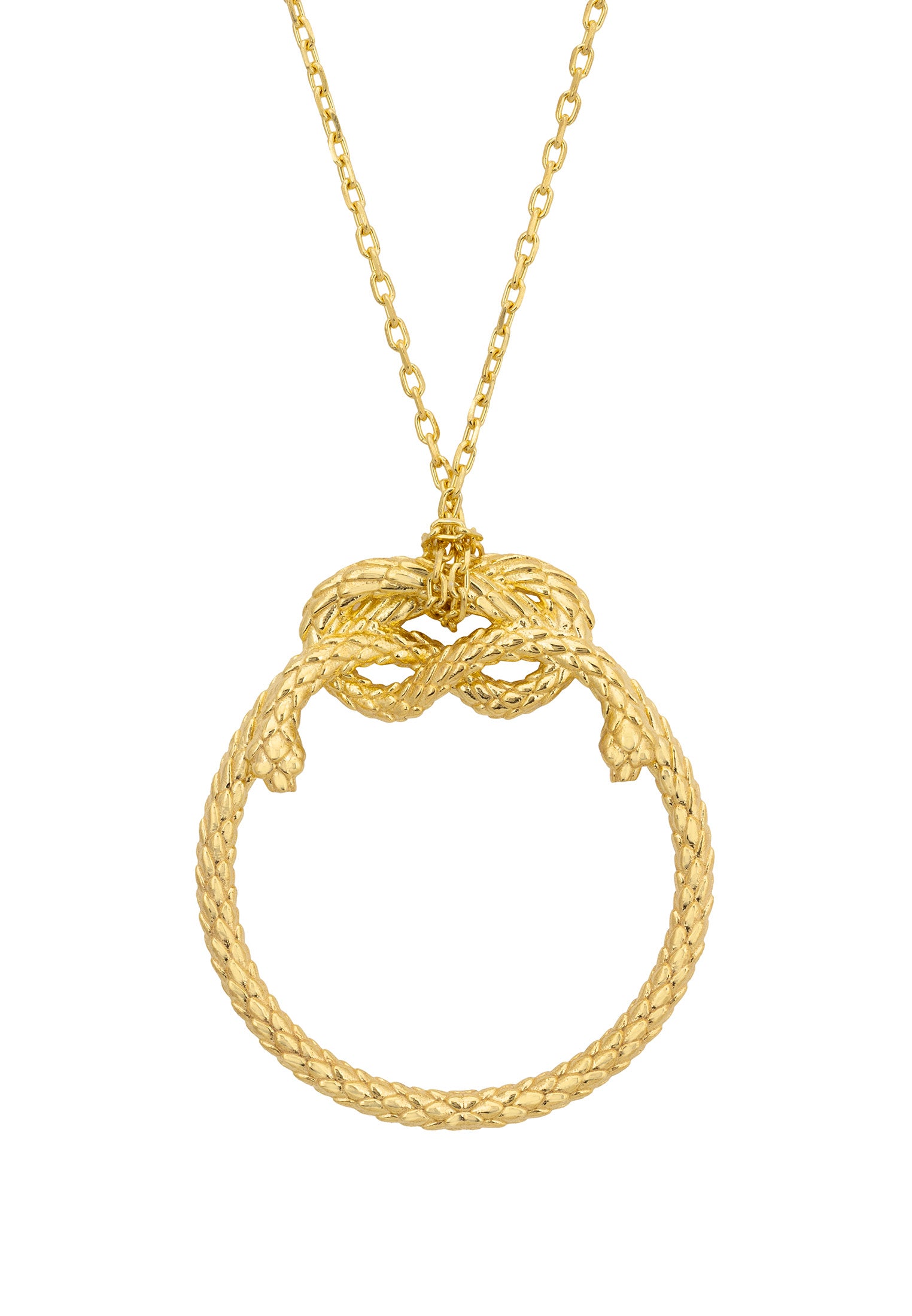 Eden Snake Pendant Necklace Gold