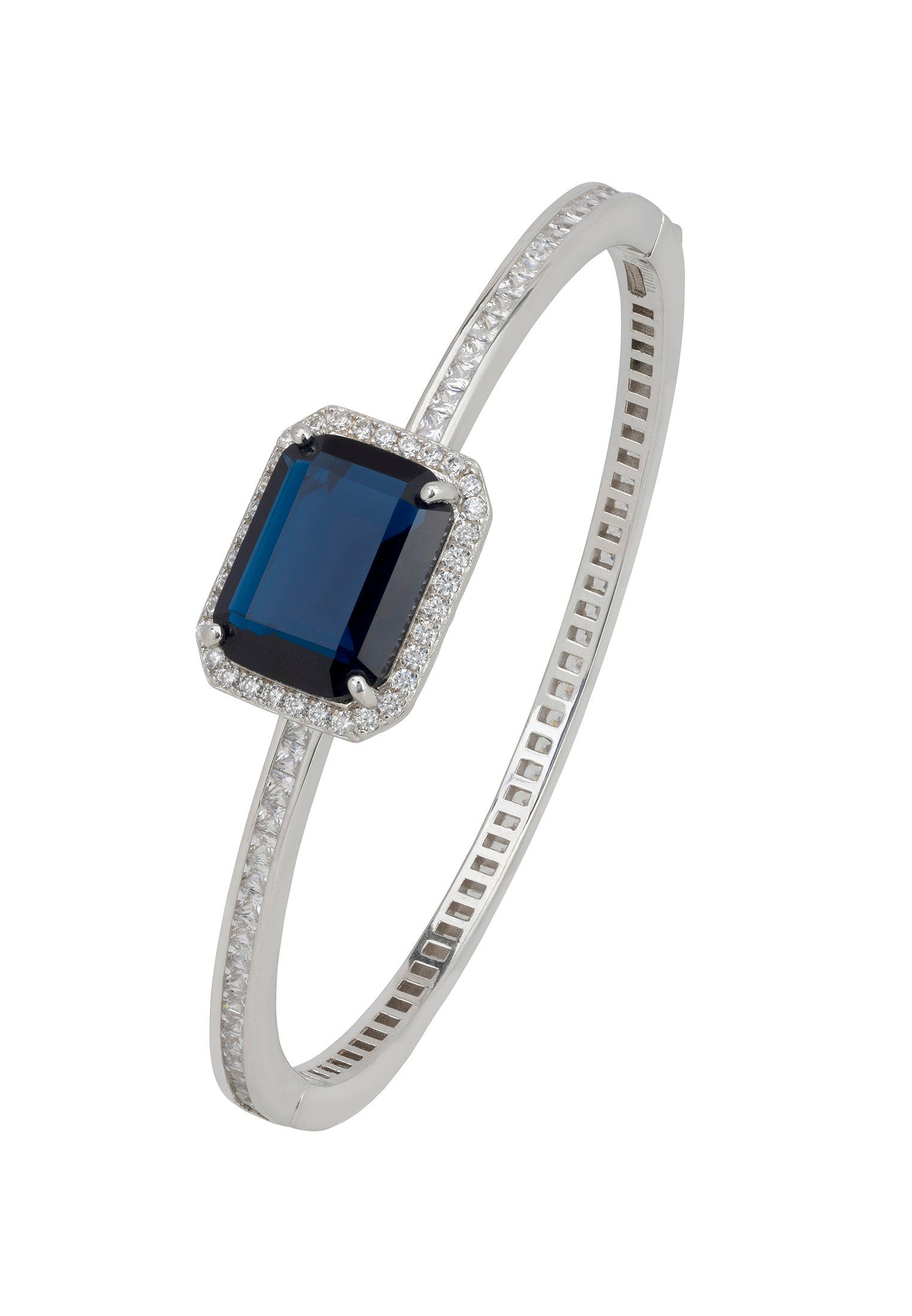 Versailles Bangle Sapphire And CZ Silver