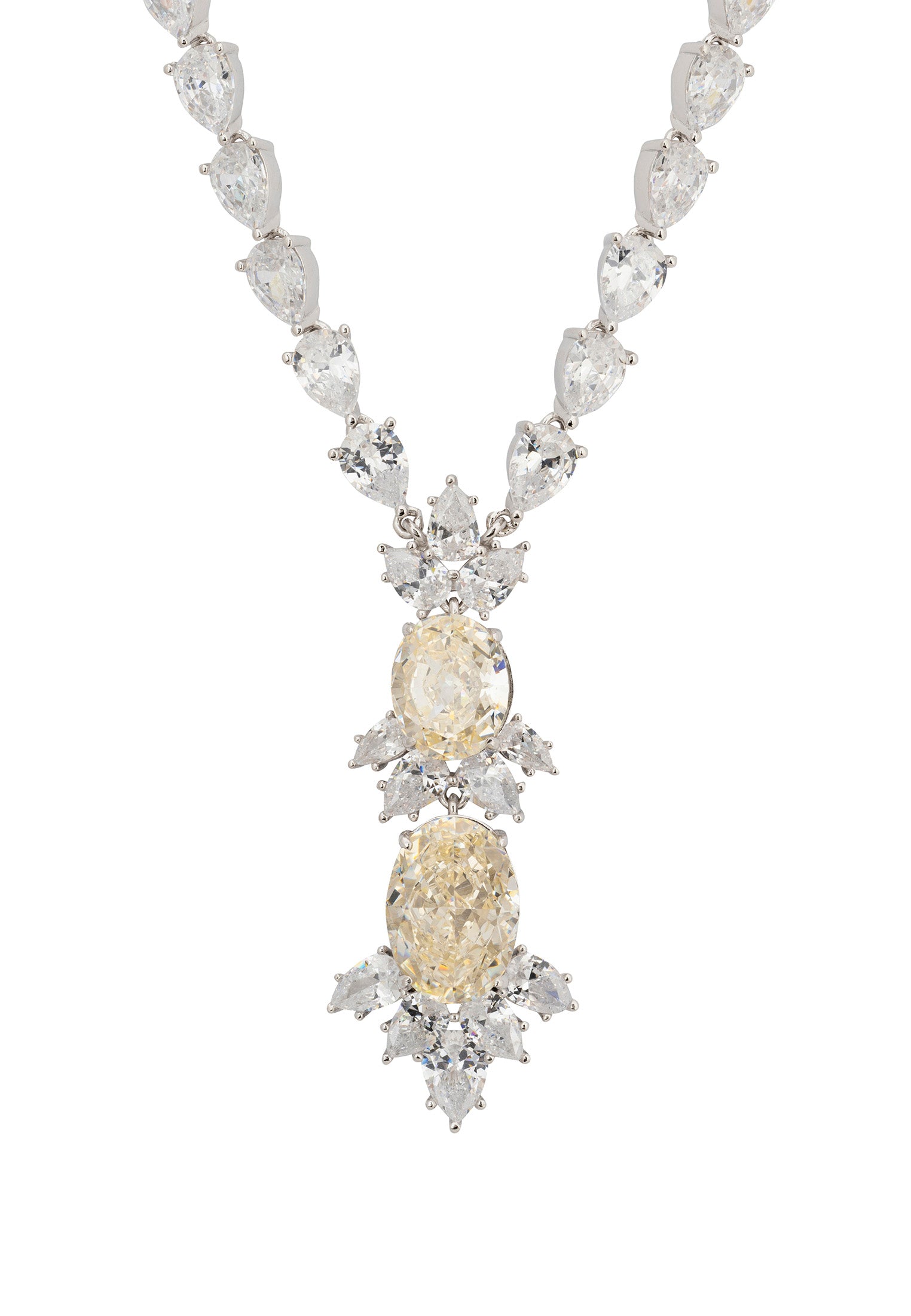 Ascot Statement Necklace Moissanite Silver