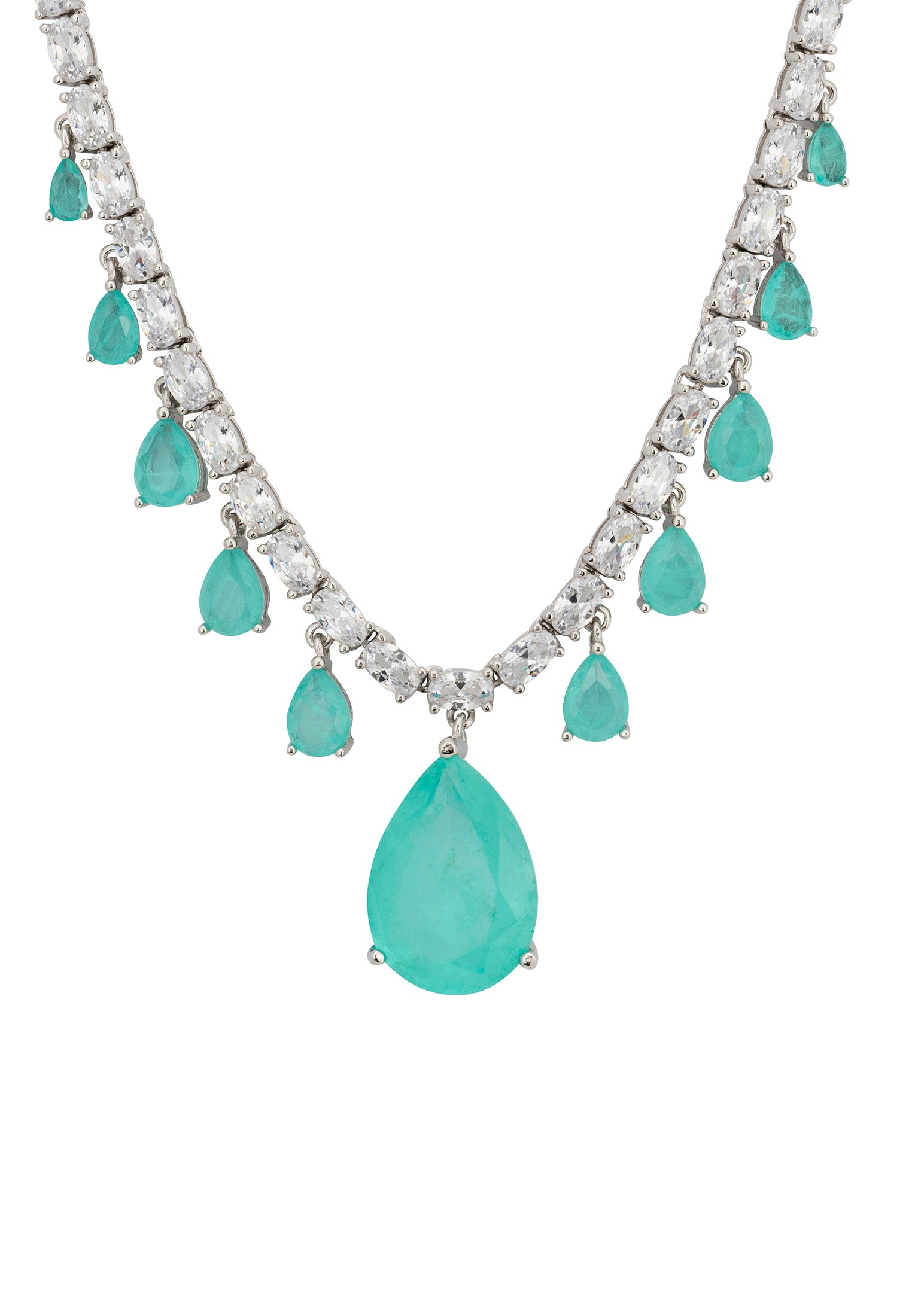 Fonteyn Paraiba Tourmaline Statement Necklace Silver