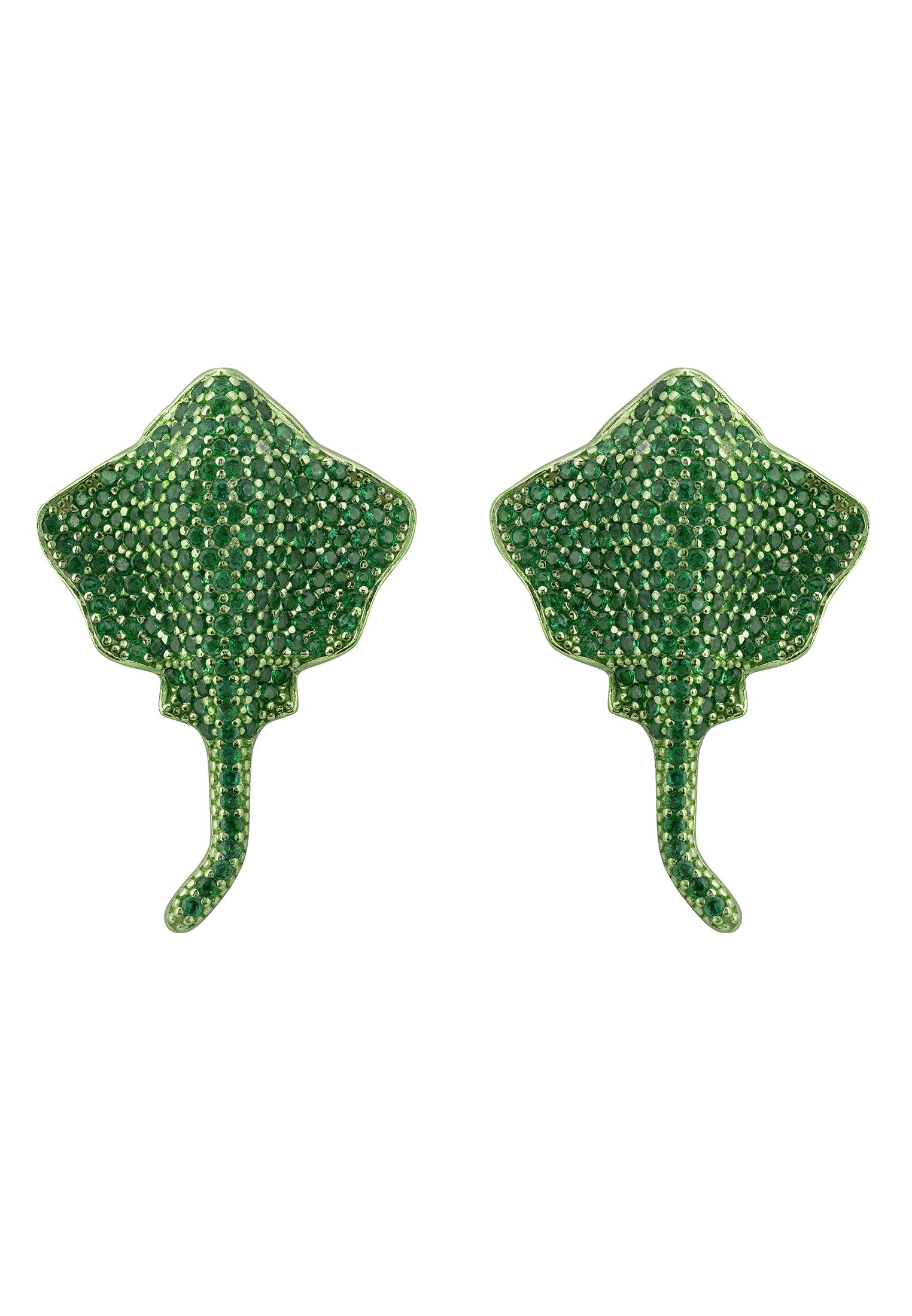 Pendientes Stingray Verde Mar Grandes