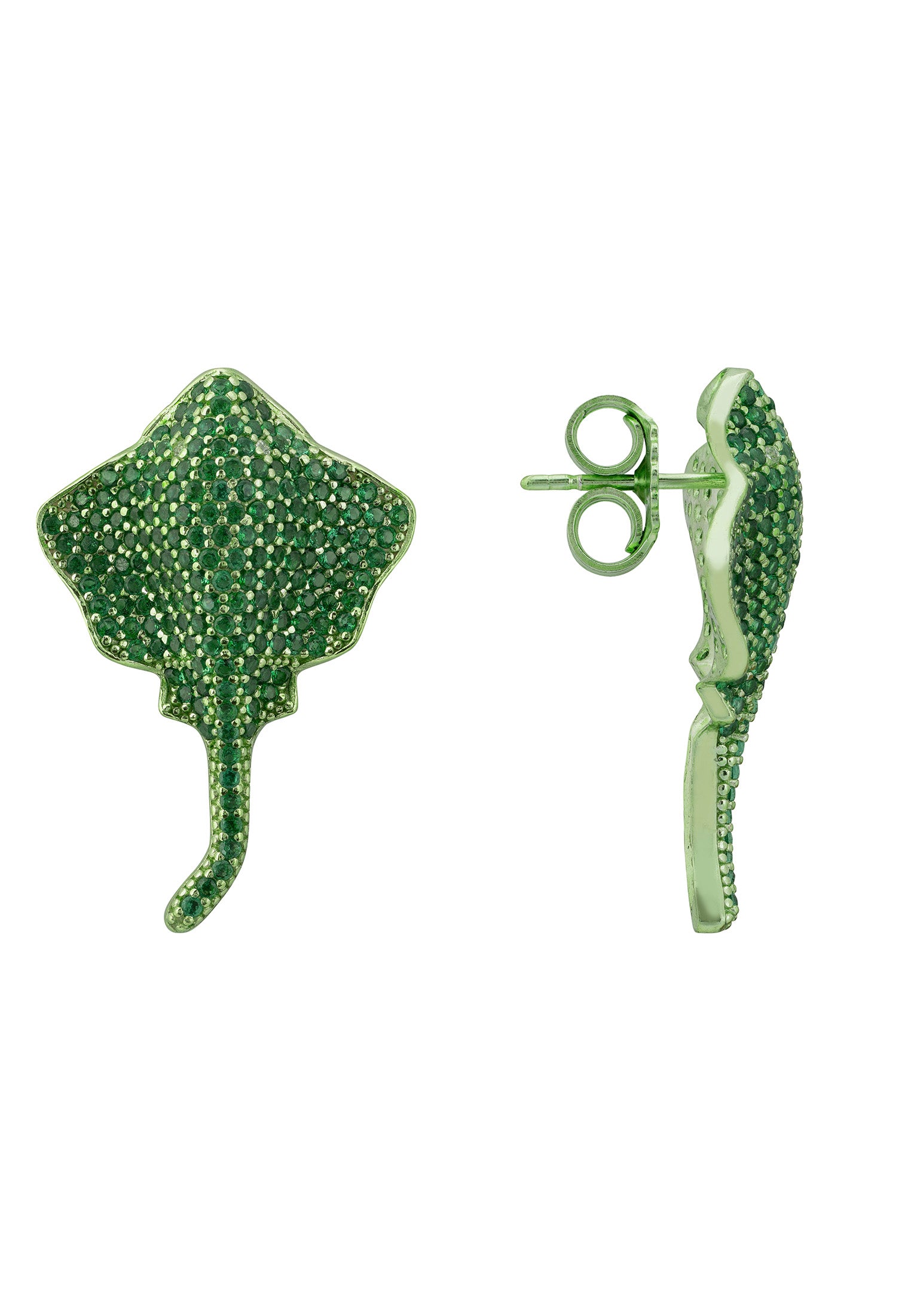 Pendientes Stingray Verde Mar Grandes