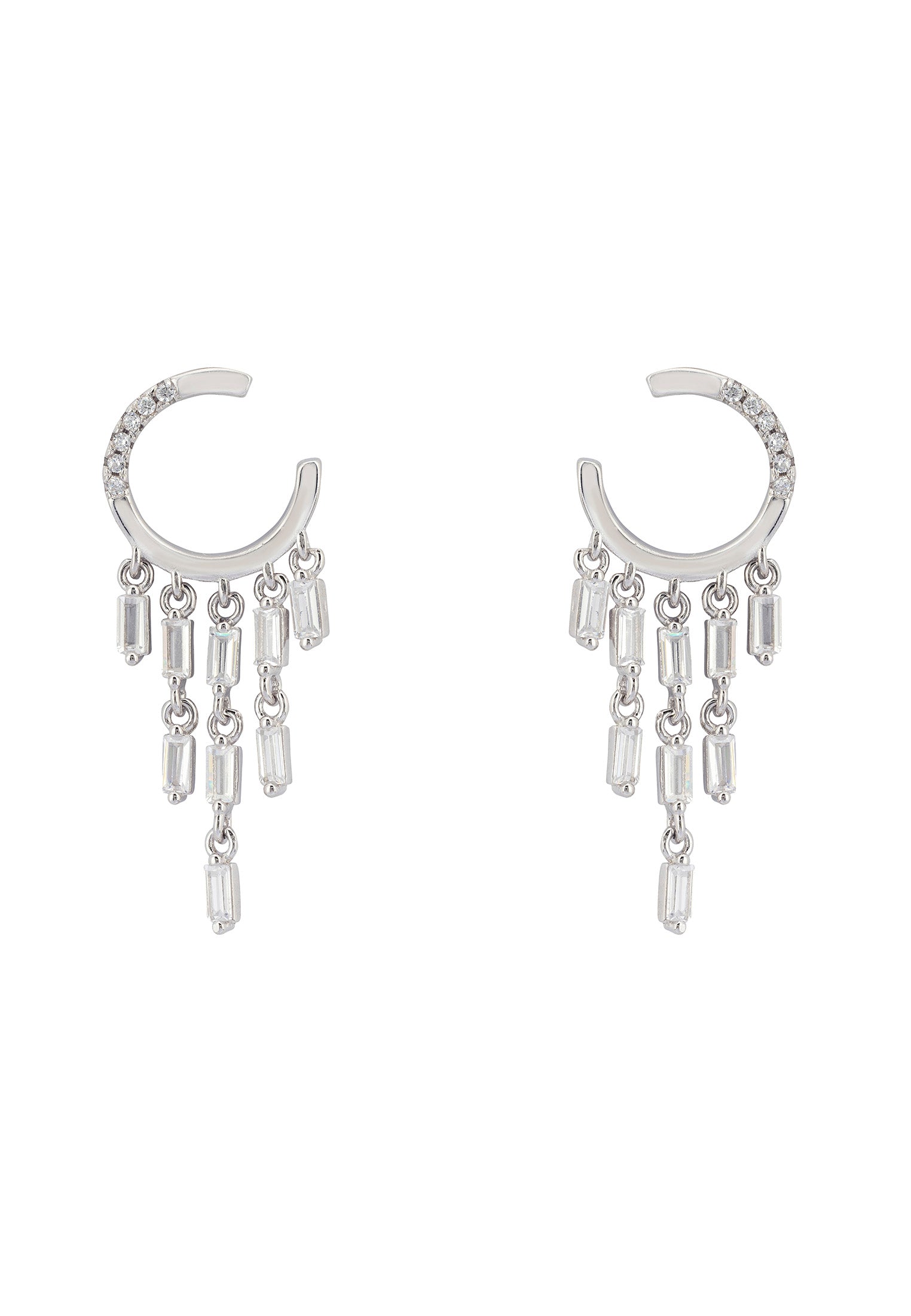 Waterfall Cascade Drop Earrings Silver