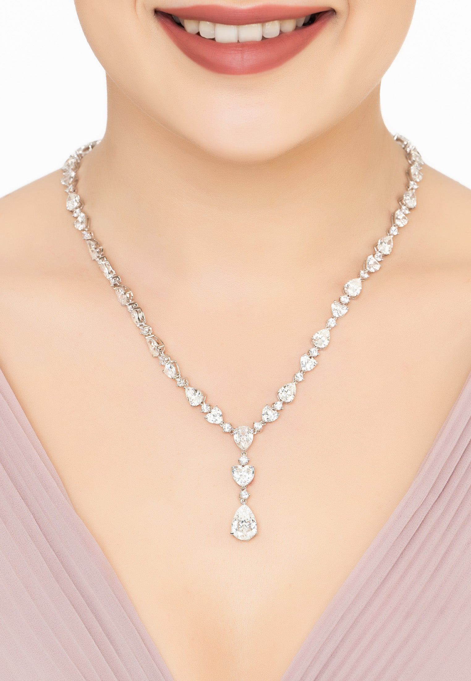 Sofia Moissanite Statement Necklace Silver