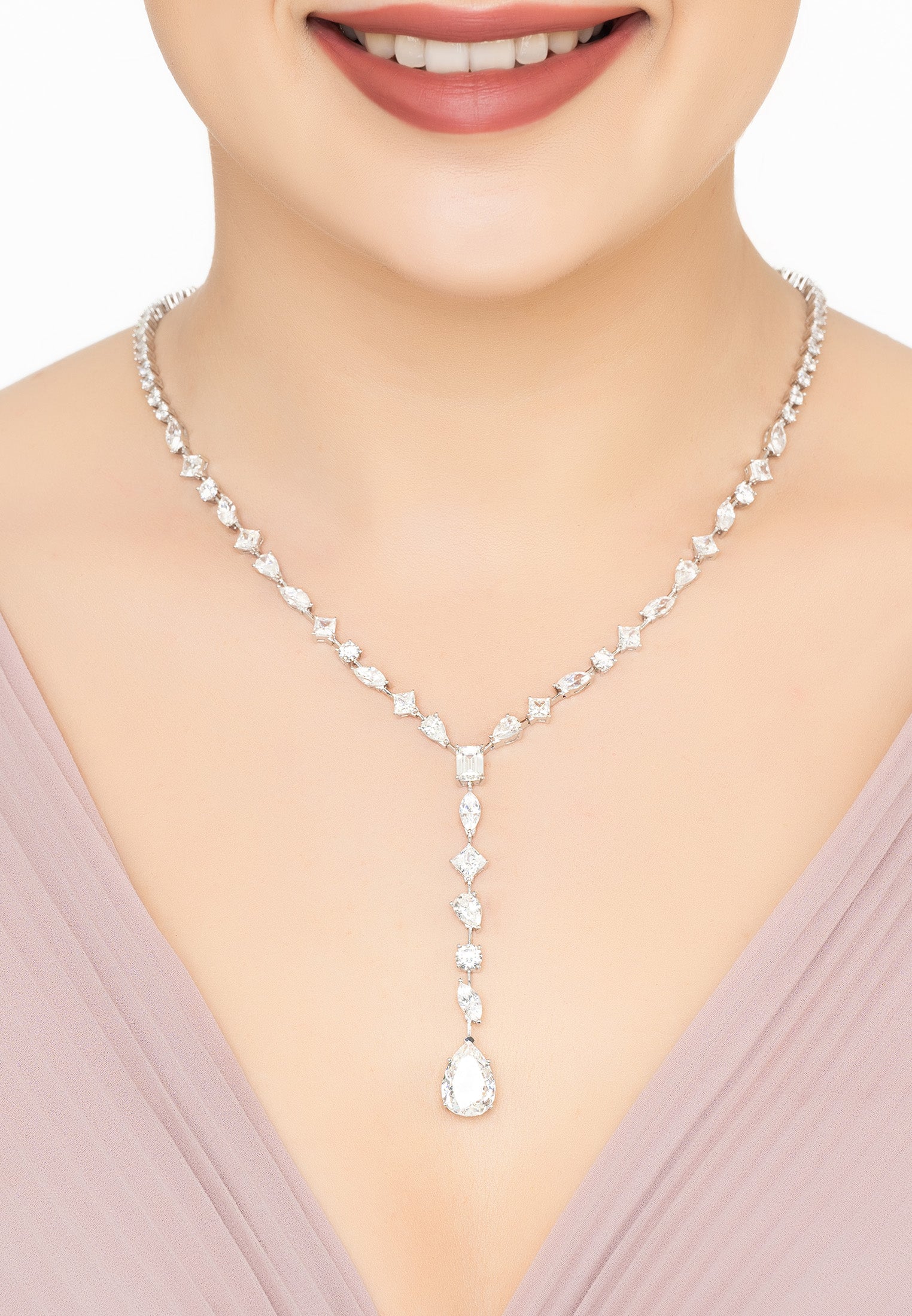 Juliette Moissanite Statement Necklace Silver