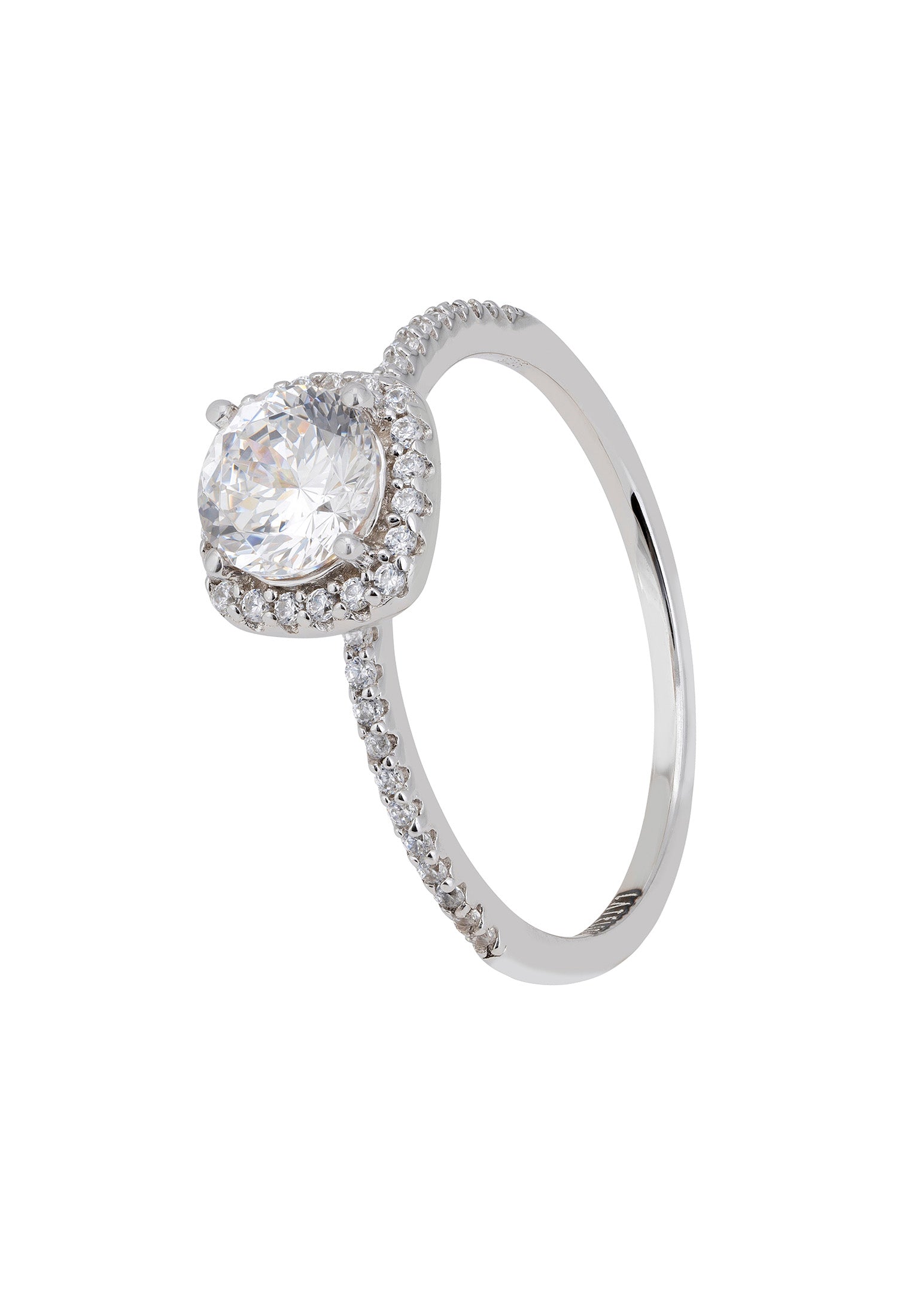 Elise Solitaire Moissanite Ring Silver