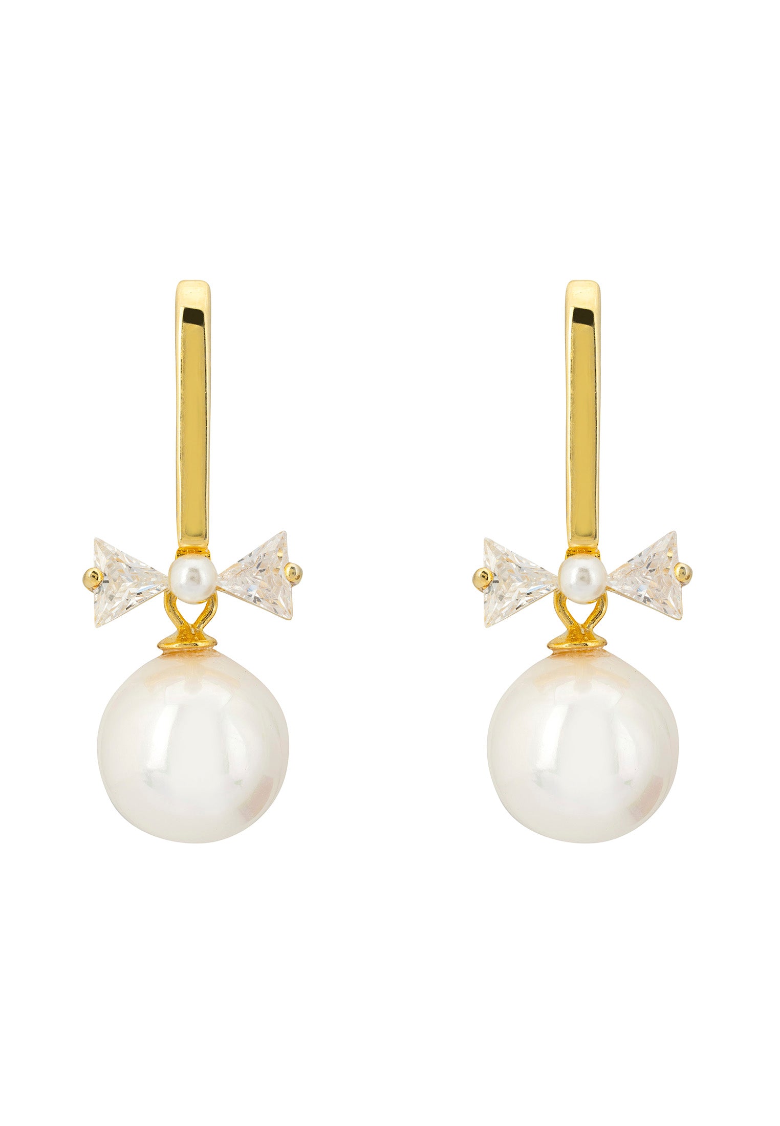 Paris Pearl Drop Earrings Gold