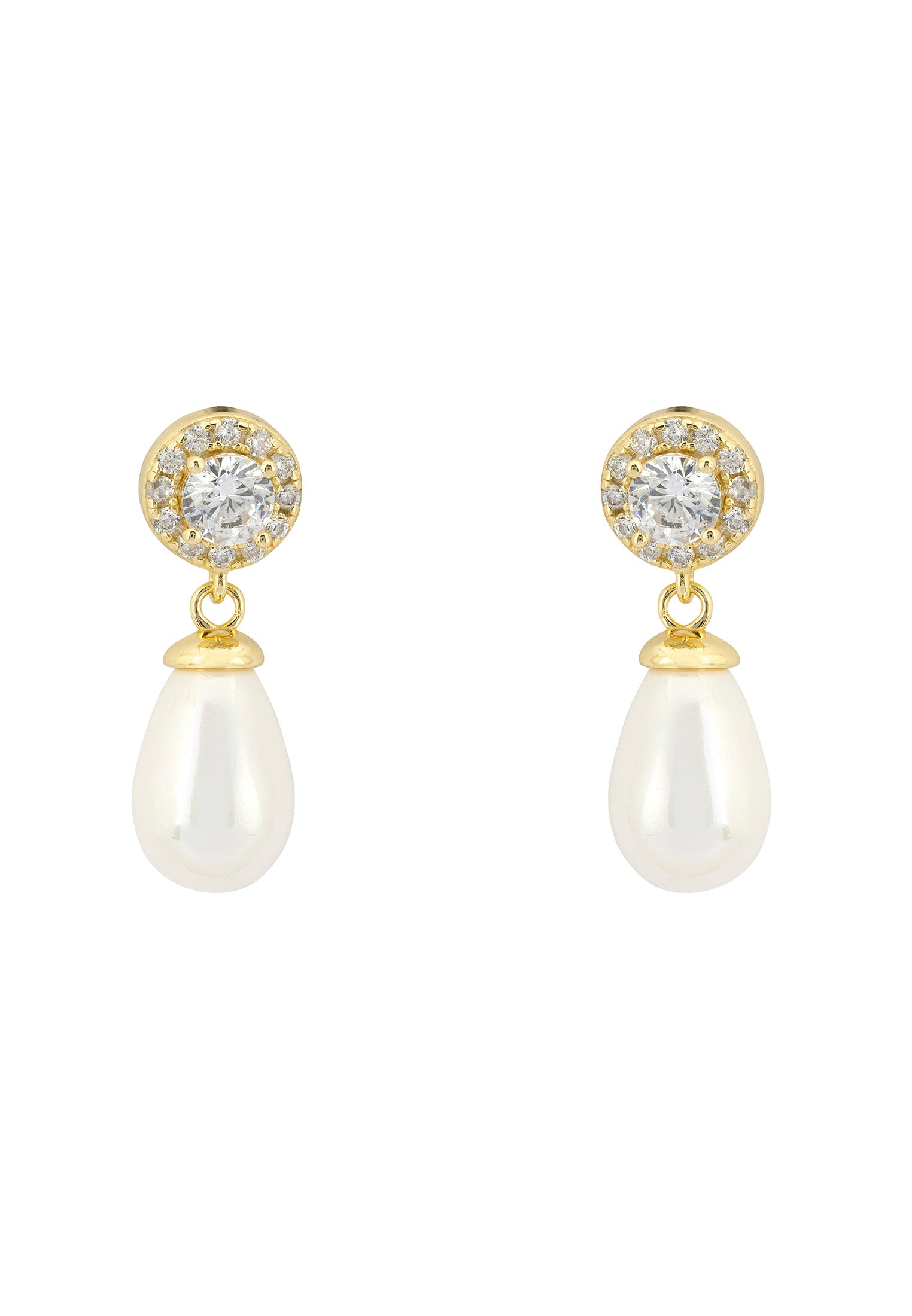 Timeless Pearl Teardrop Earrings Gold