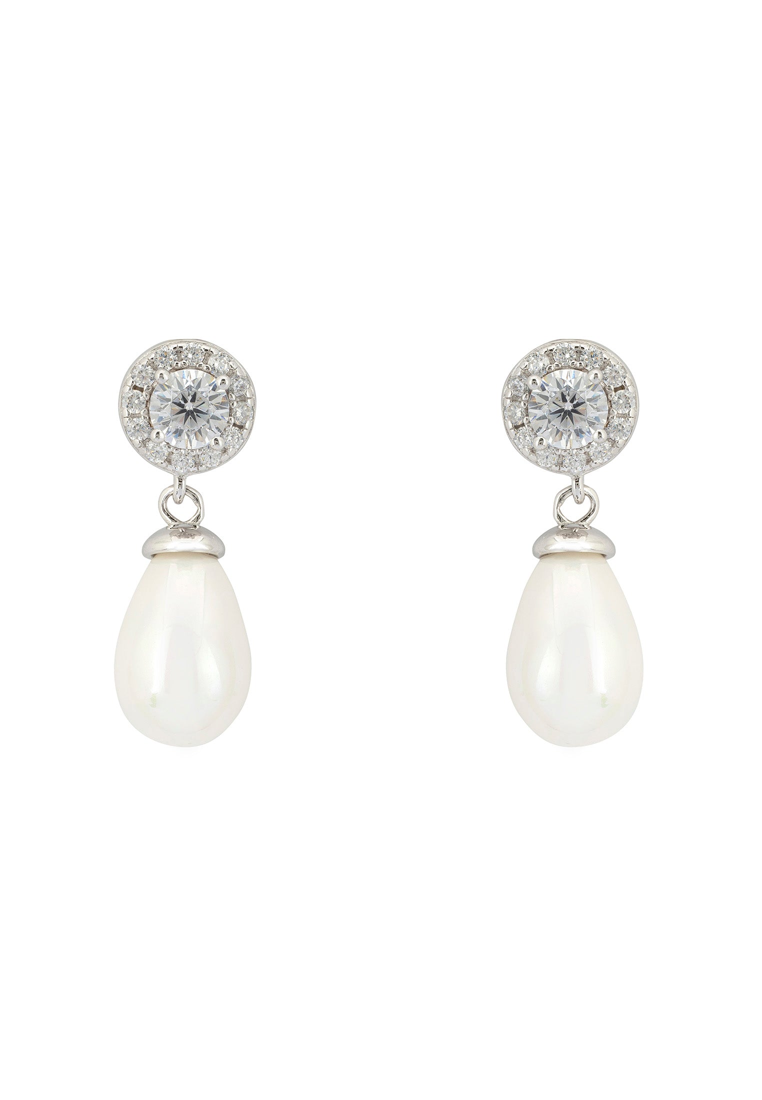 Timeless Pearl Teardrop Earrings Silver