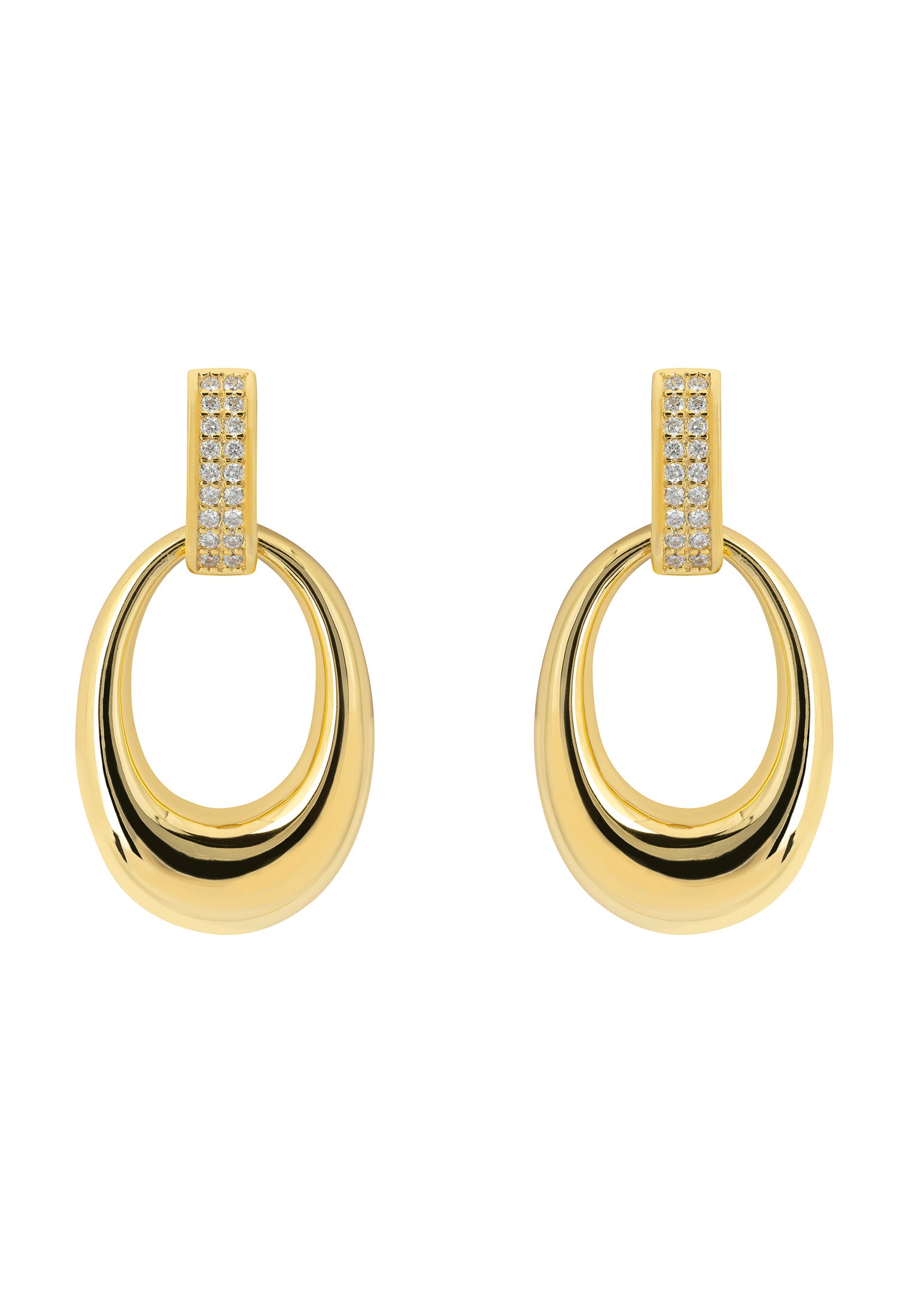 Retro Revival Dangle Drop Earrings Gold